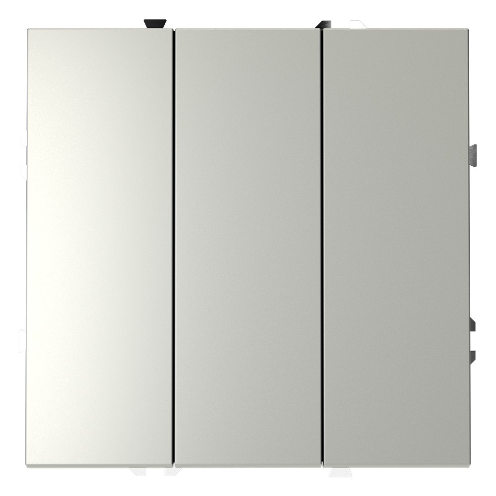 Выключатель встраиваемый VOLTUM S70 трехклавишный 10А, (сталь)