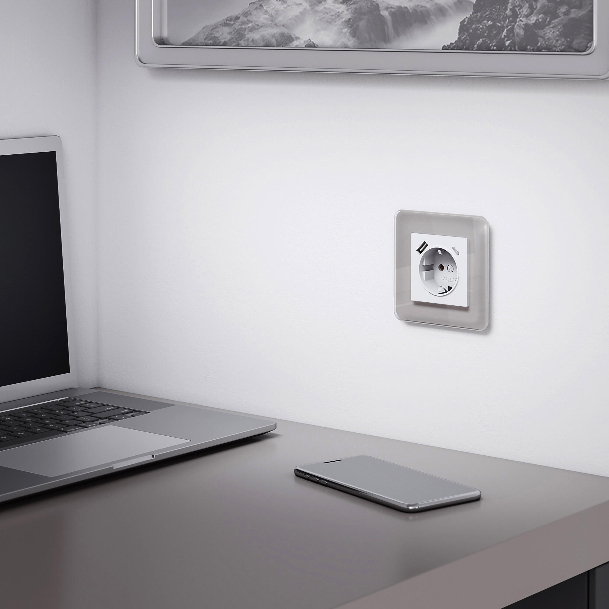 Рамка из стекла на 1 пост Elite дымчатый Werkel