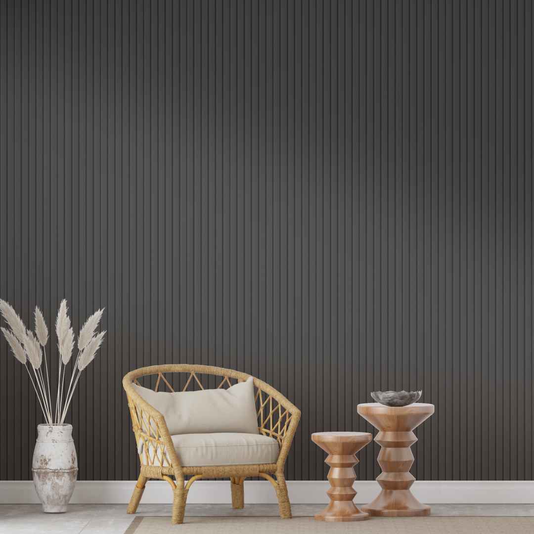 Панель Стеновая Реечная МДФ Stella Beats De Luxe Black Lead 2700x119x16