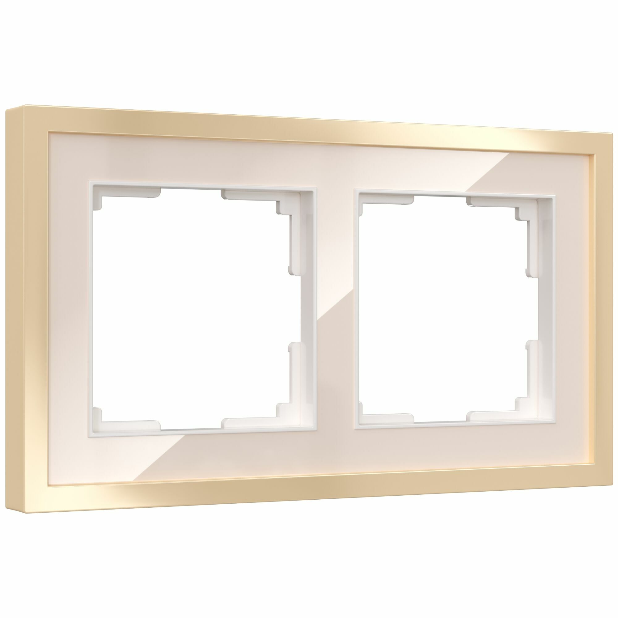 Рамка на 2 поста Baguette (айвори/латунь) Werkel