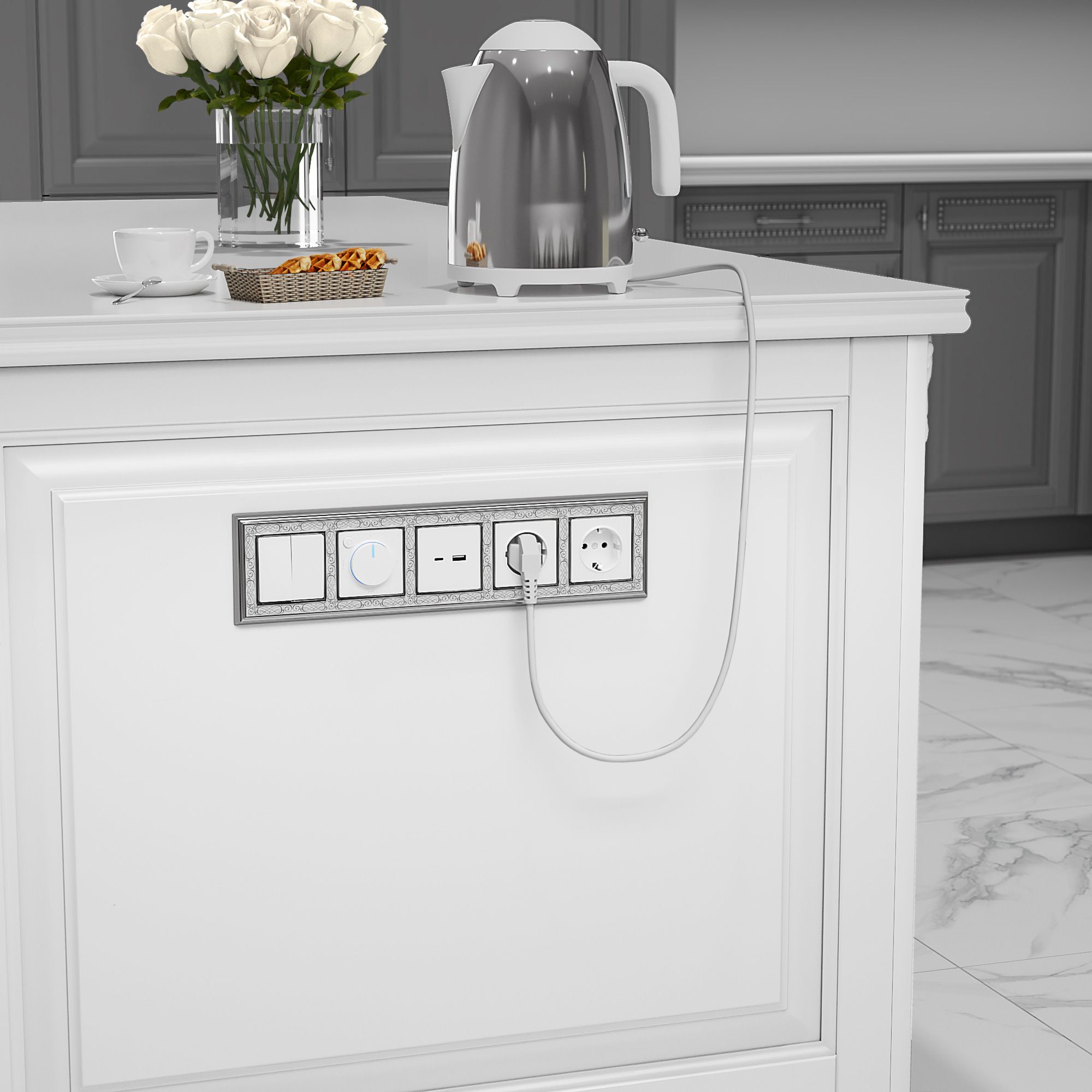 Терморегулятор электромеханический для теплого пола (белый глянцевый) Werkel