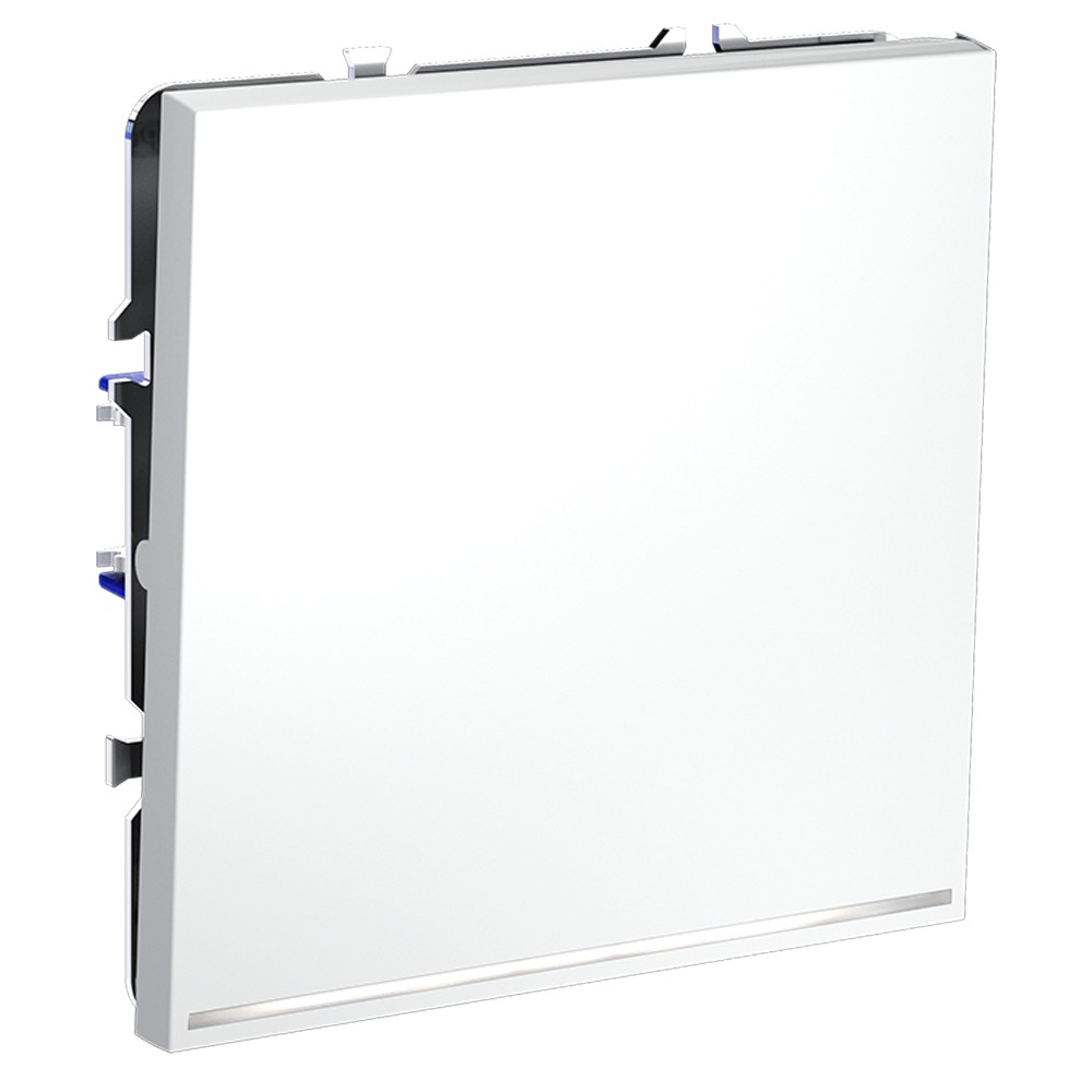 Проходной переключатель встраиваемый VOLTUM S70 одноклавишный с подсветкой 10А, (белый матовый)