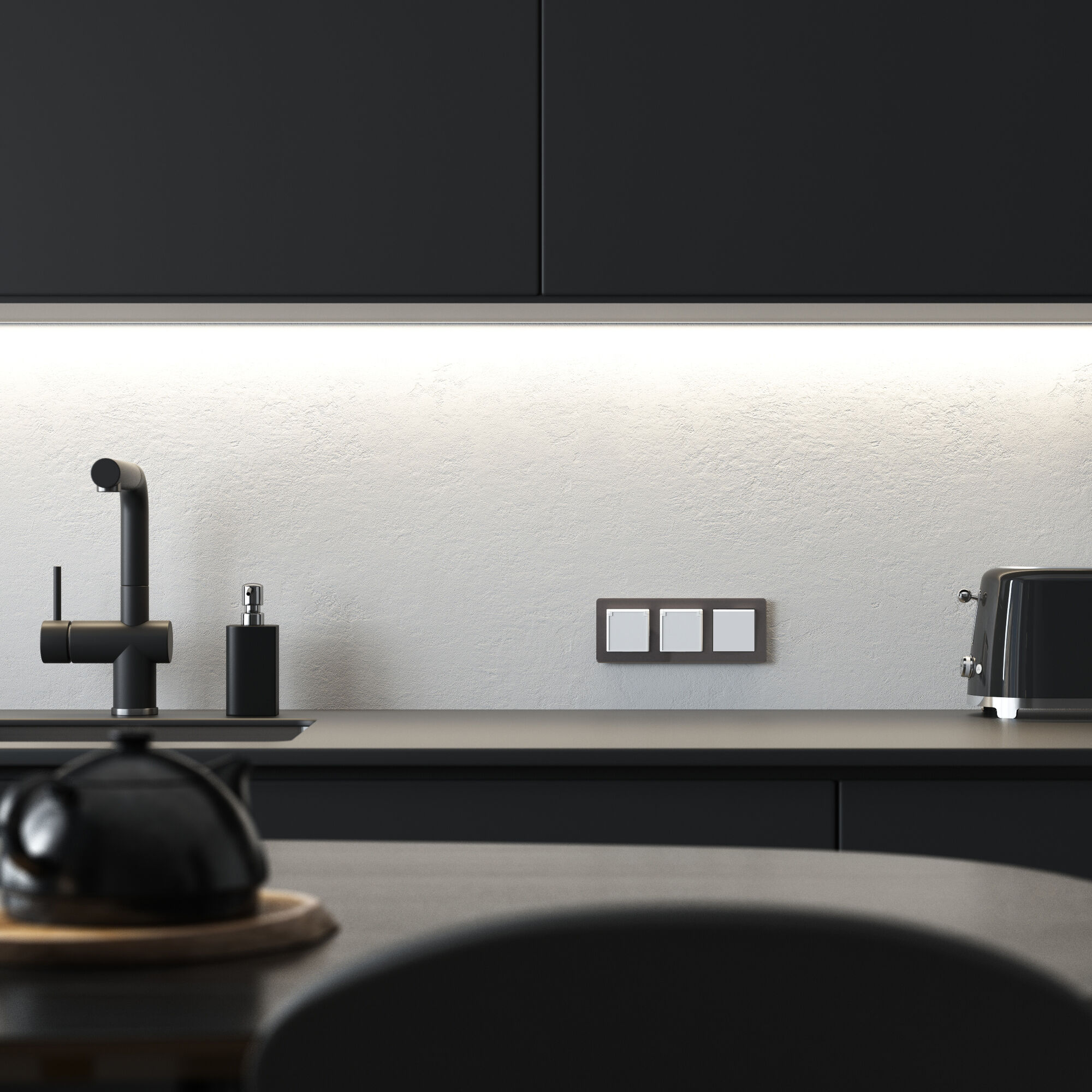 Выключатель одноклавишный (белый акрил) Werkel