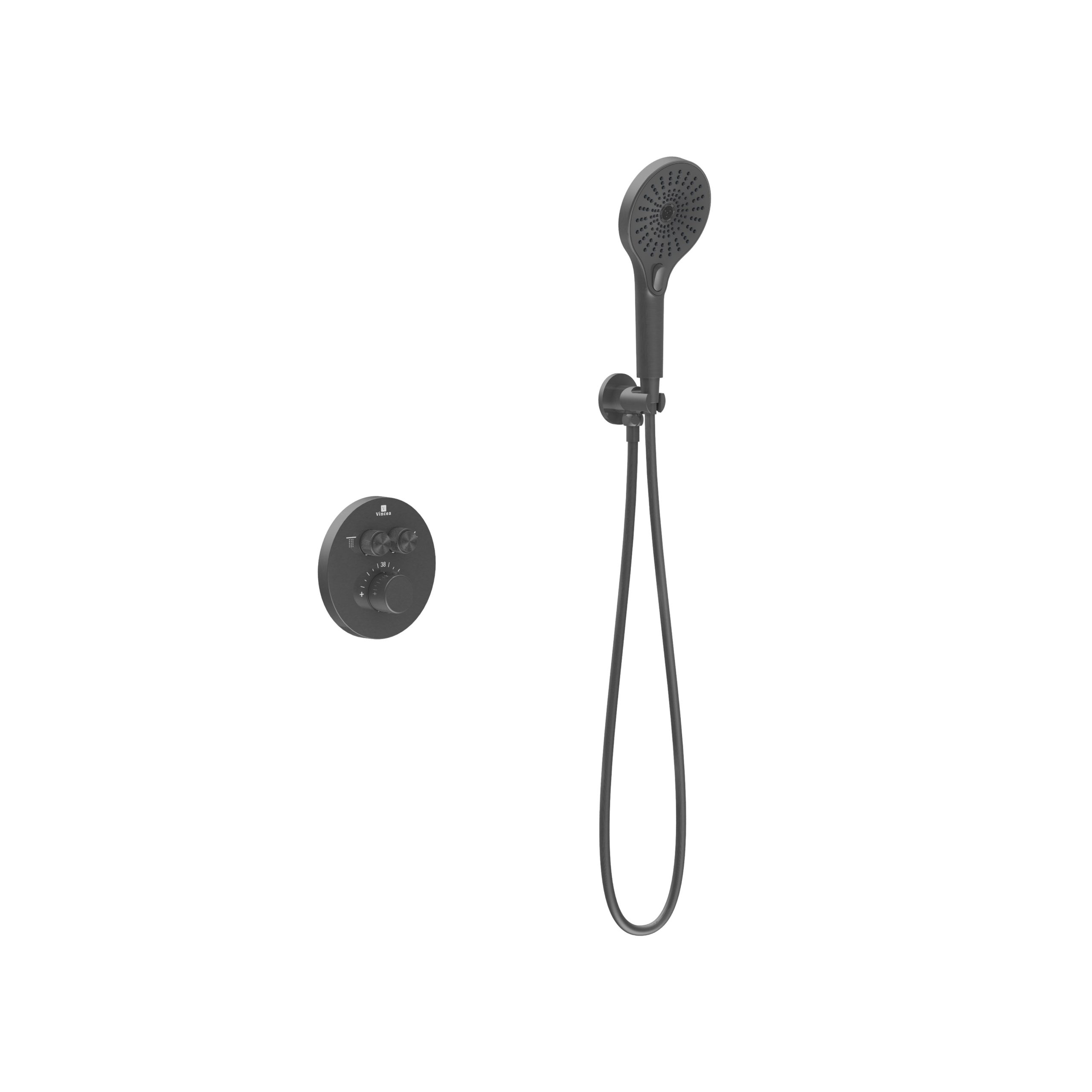 Душевая система Vincea Inspire VSFW-3I22MT5GM встраиваемая в стену цвет вороненая сталь