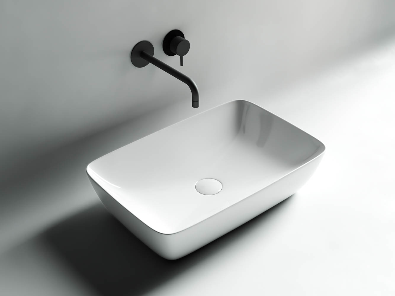 Умывальник чаша накладная прямоугольная CN2003