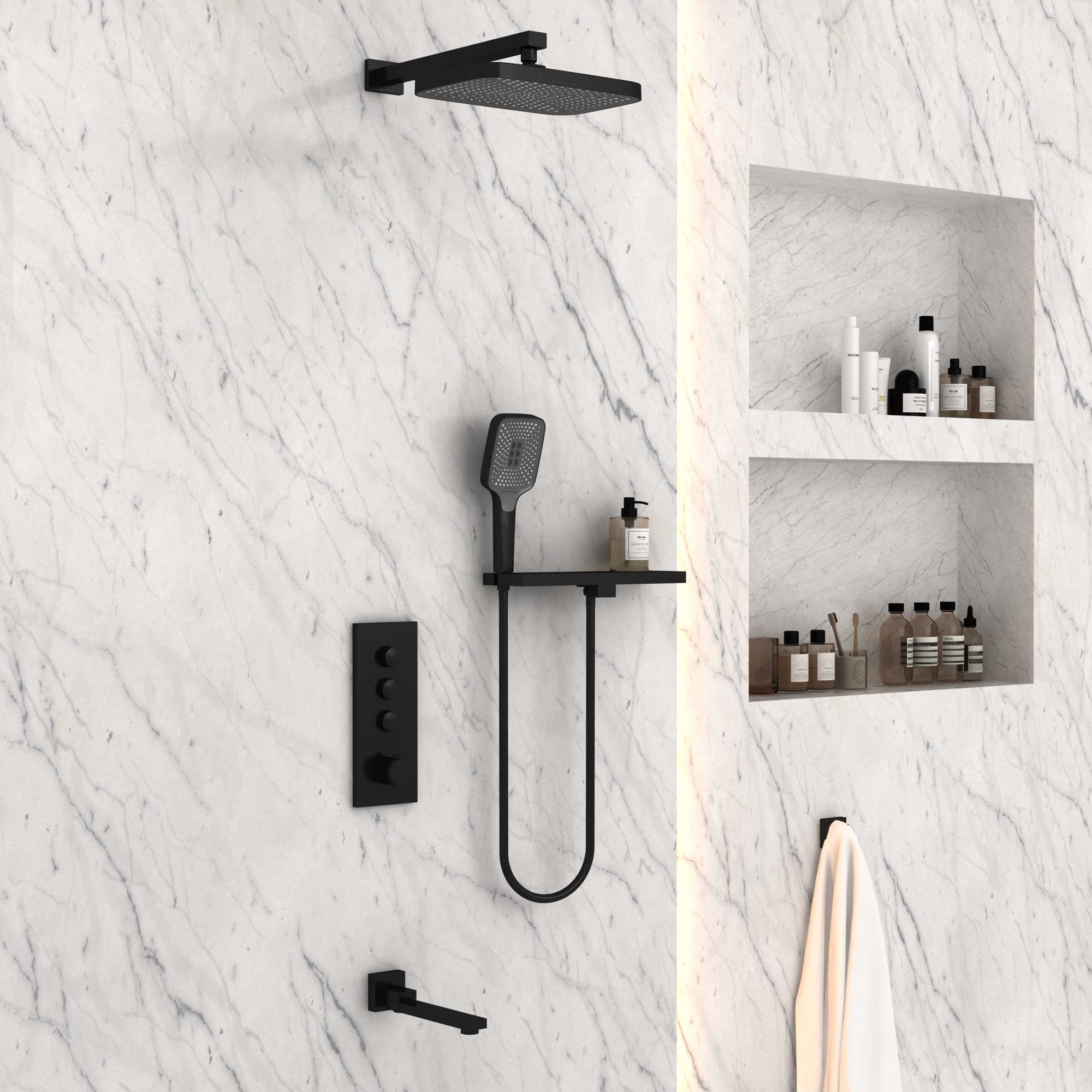 Душевая система Vincea VSFW-431T1RMB встраиваемая в стену цвет черный матовый