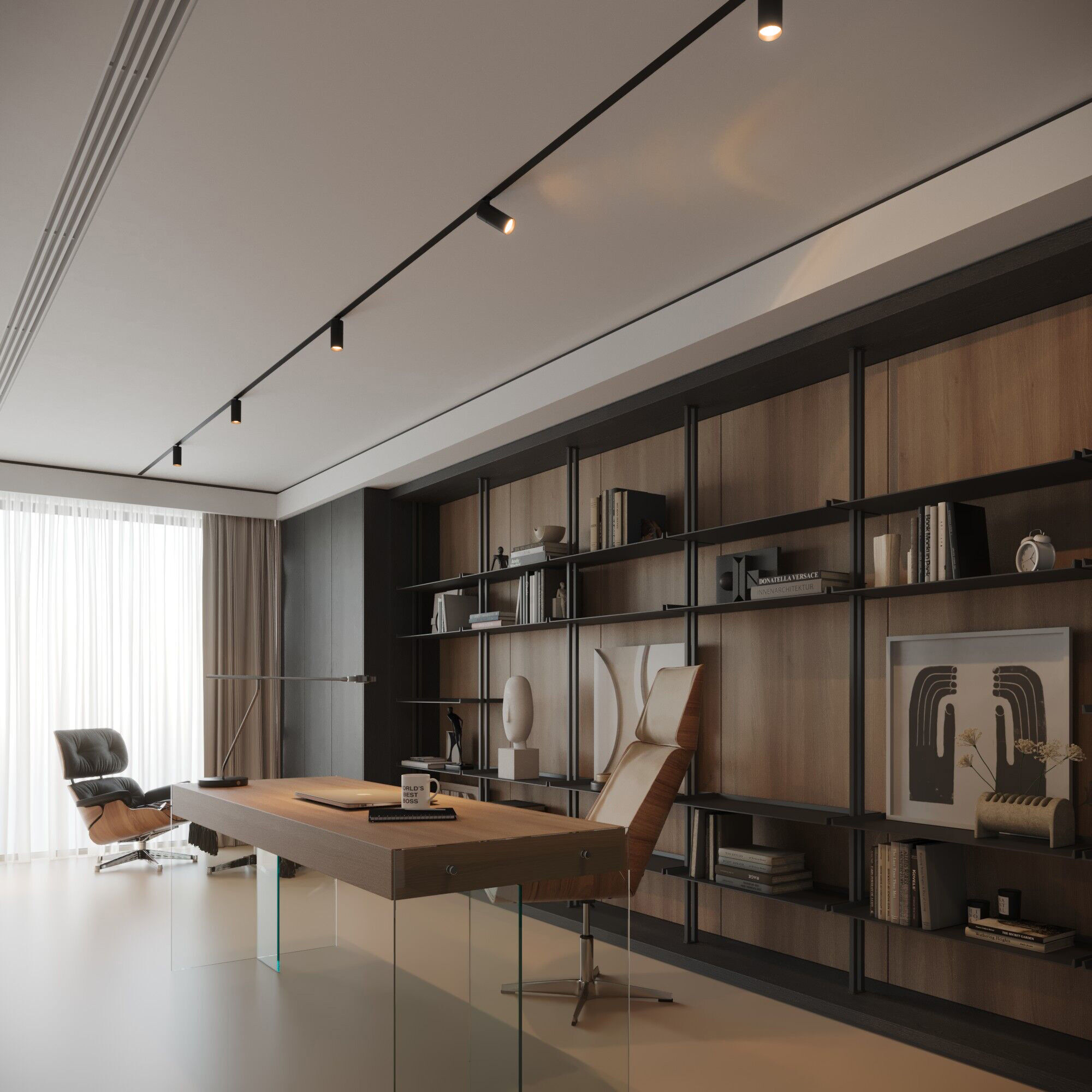 Slim Magnetic R01 Трековый поворотный светильник 6W 3000K черный