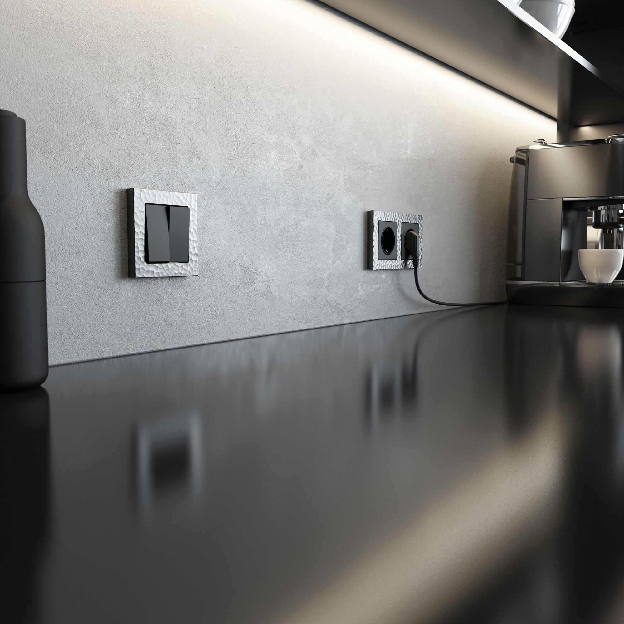 Рамка на 1 пост Hammer (серебряный) Werkel