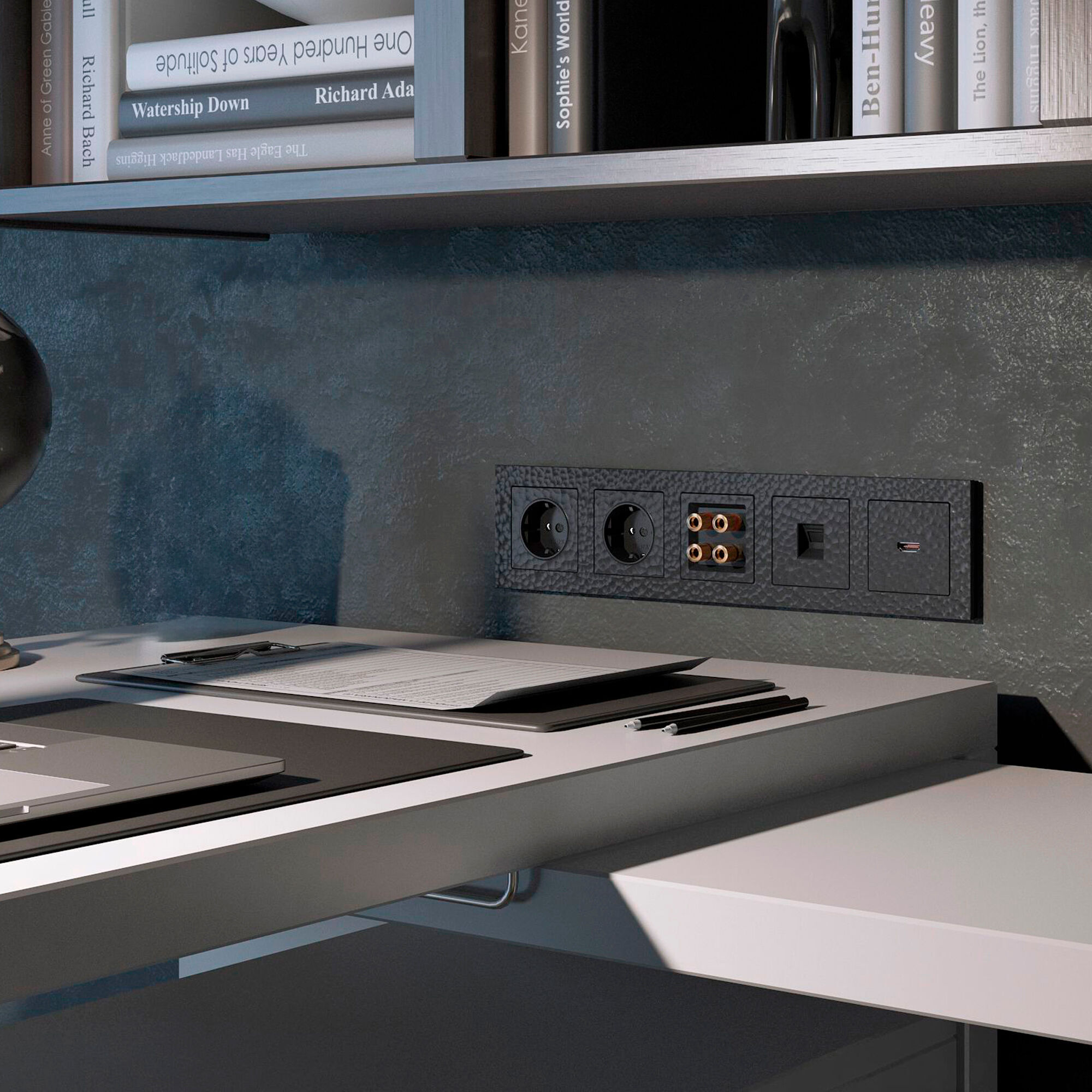 Рамка на 5 постов Hammer (черный) Werkel