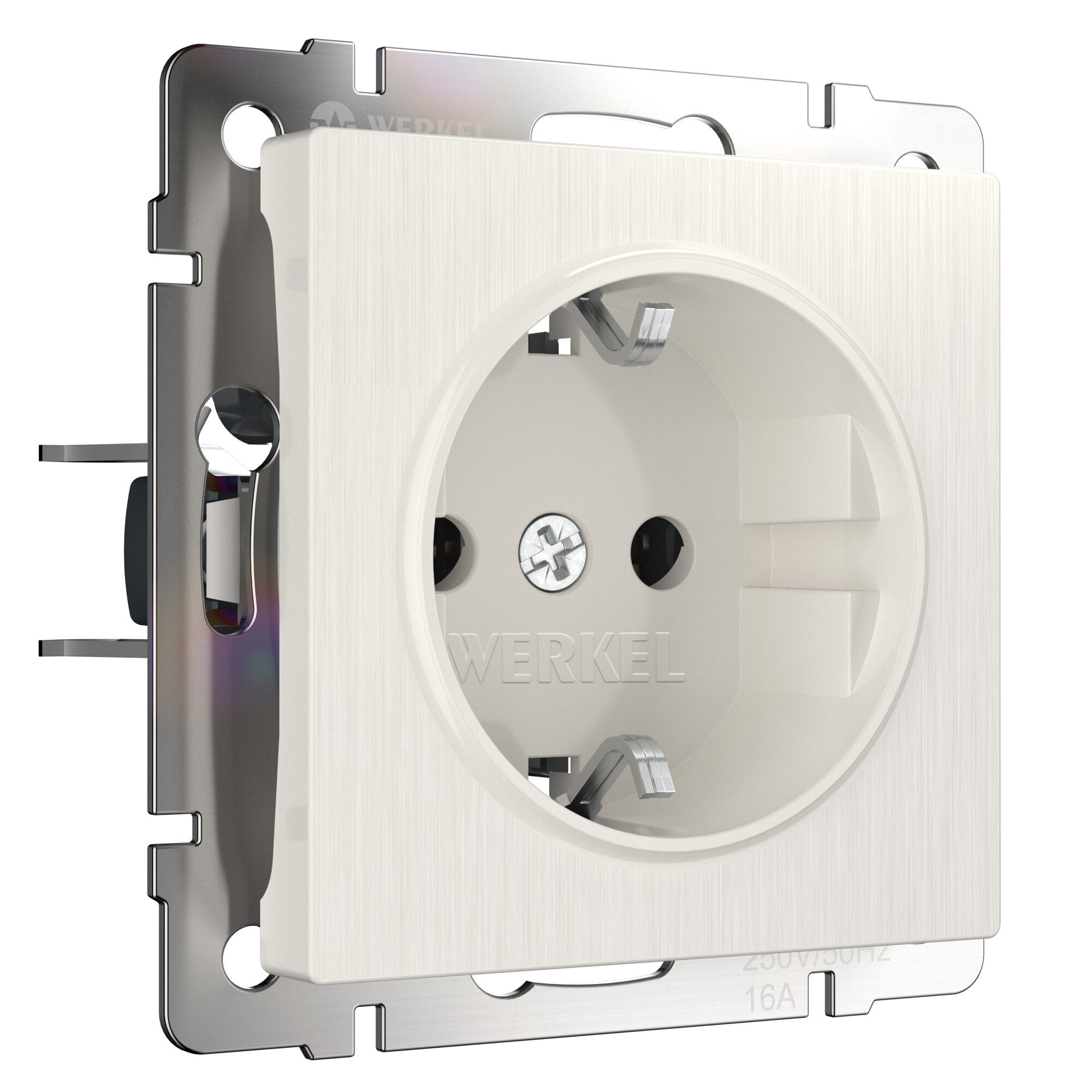 Розетка с заземлением (перламутровый рифленый) Werkel