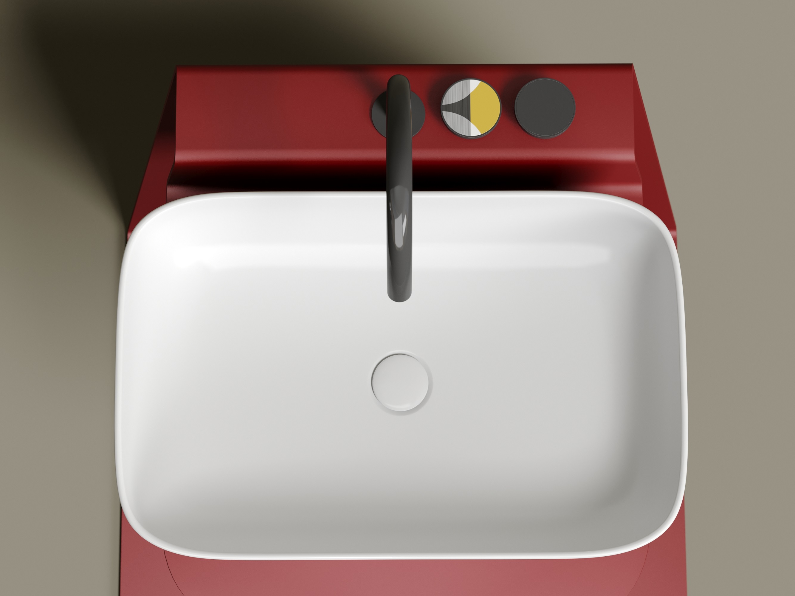 Умывальник чаша накладная прямоугольная CN6053MW