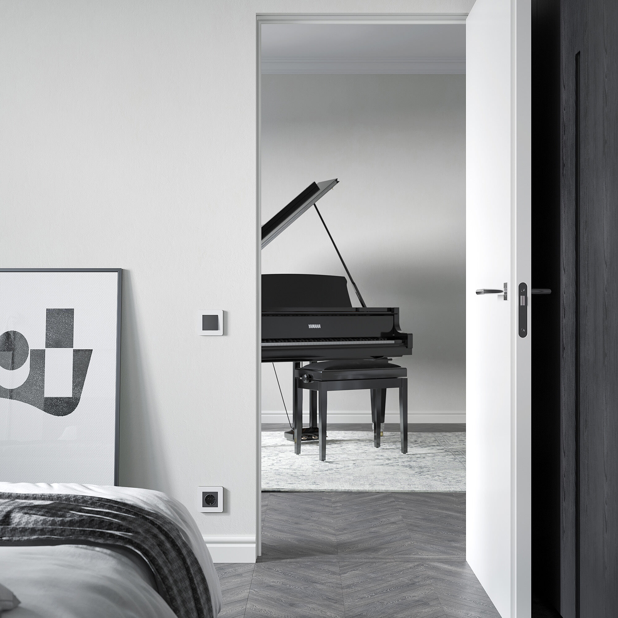 Рамка на 1 пост Split (белый/черный, soft-touch) Werkel