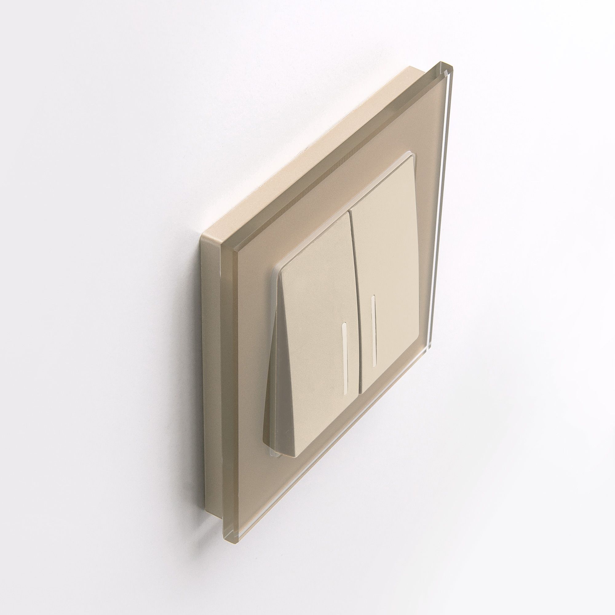 Выключатель двухклавишный с подсветкой (шампань) Werkel