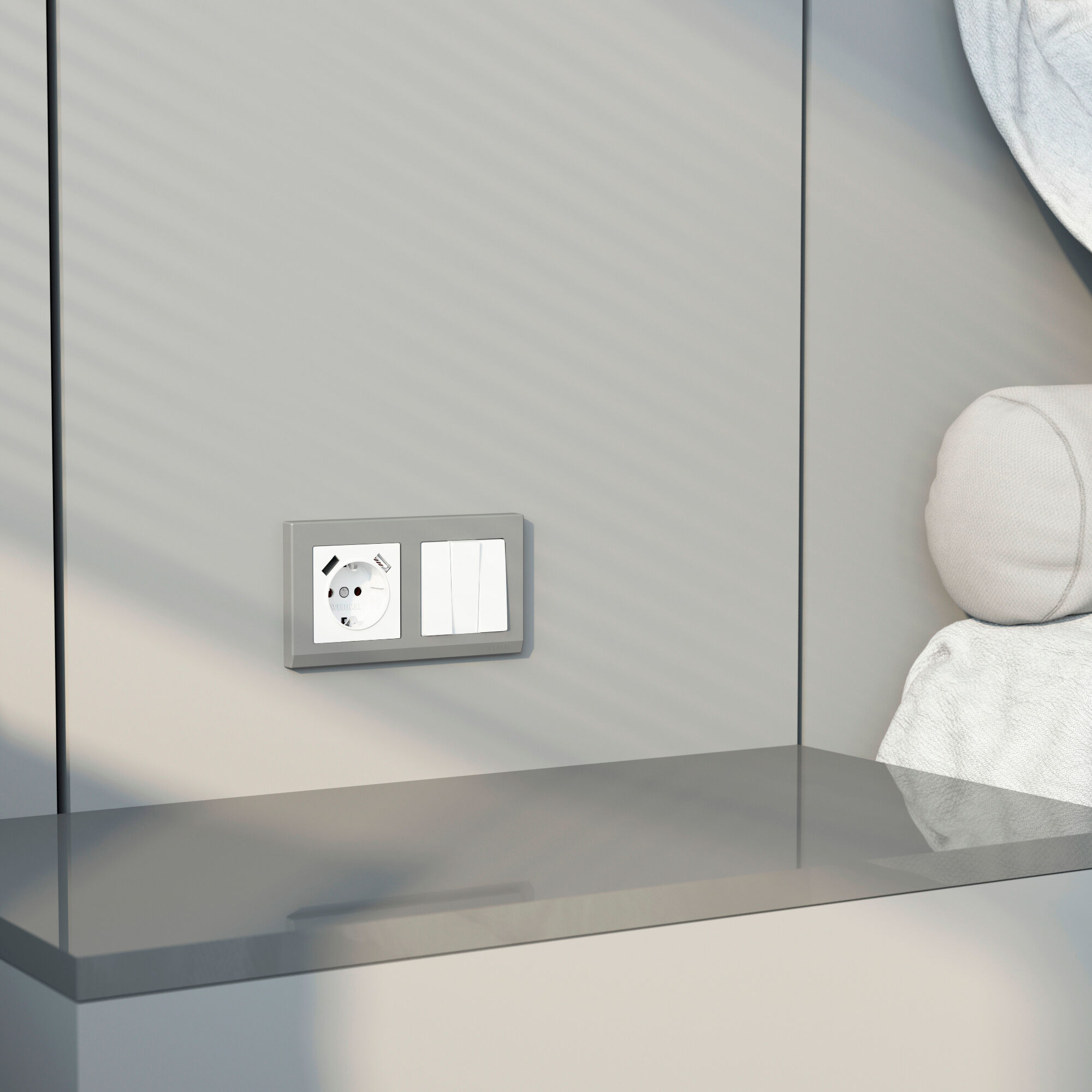 Выключатель трехклавишный (белый глянцевый) Werkel