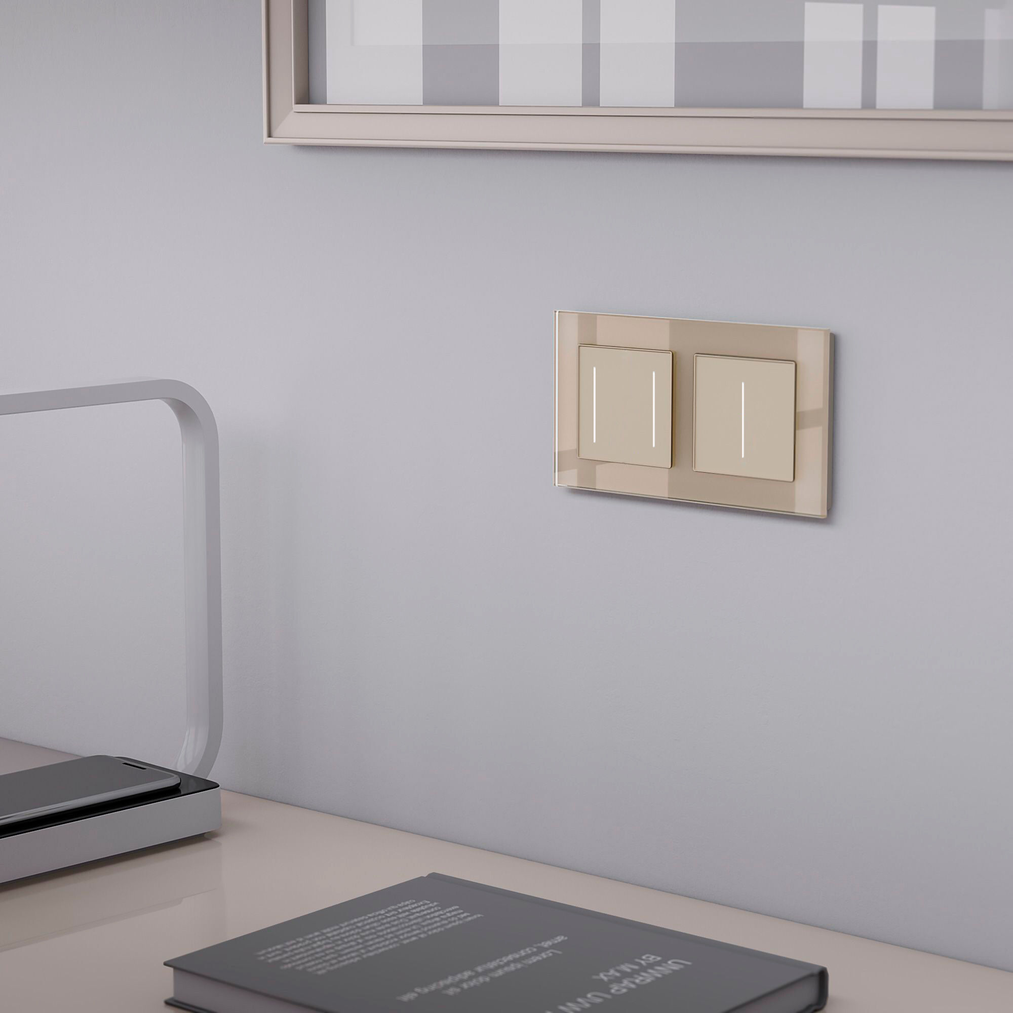 Рамка на 2 поста (шампань, стекло) Werkel