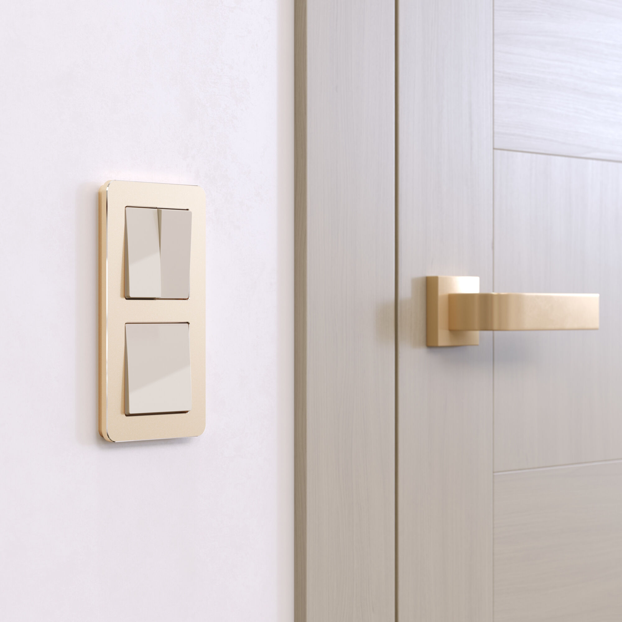 Рамка на 2 поста Platinum шампань Werkel