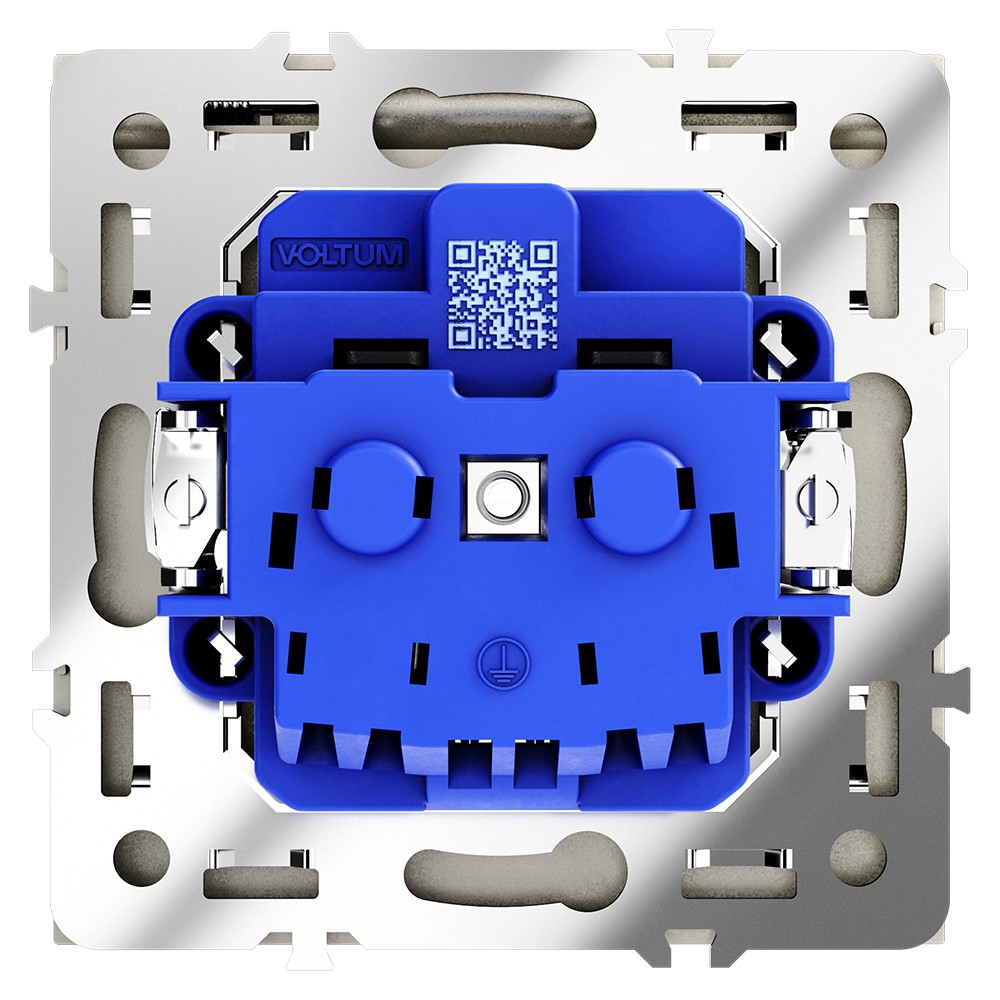 Розетка встраиваемая VOLTUM S70 с заземлением, защитными шторками и крышкой 16А, (шелк)
