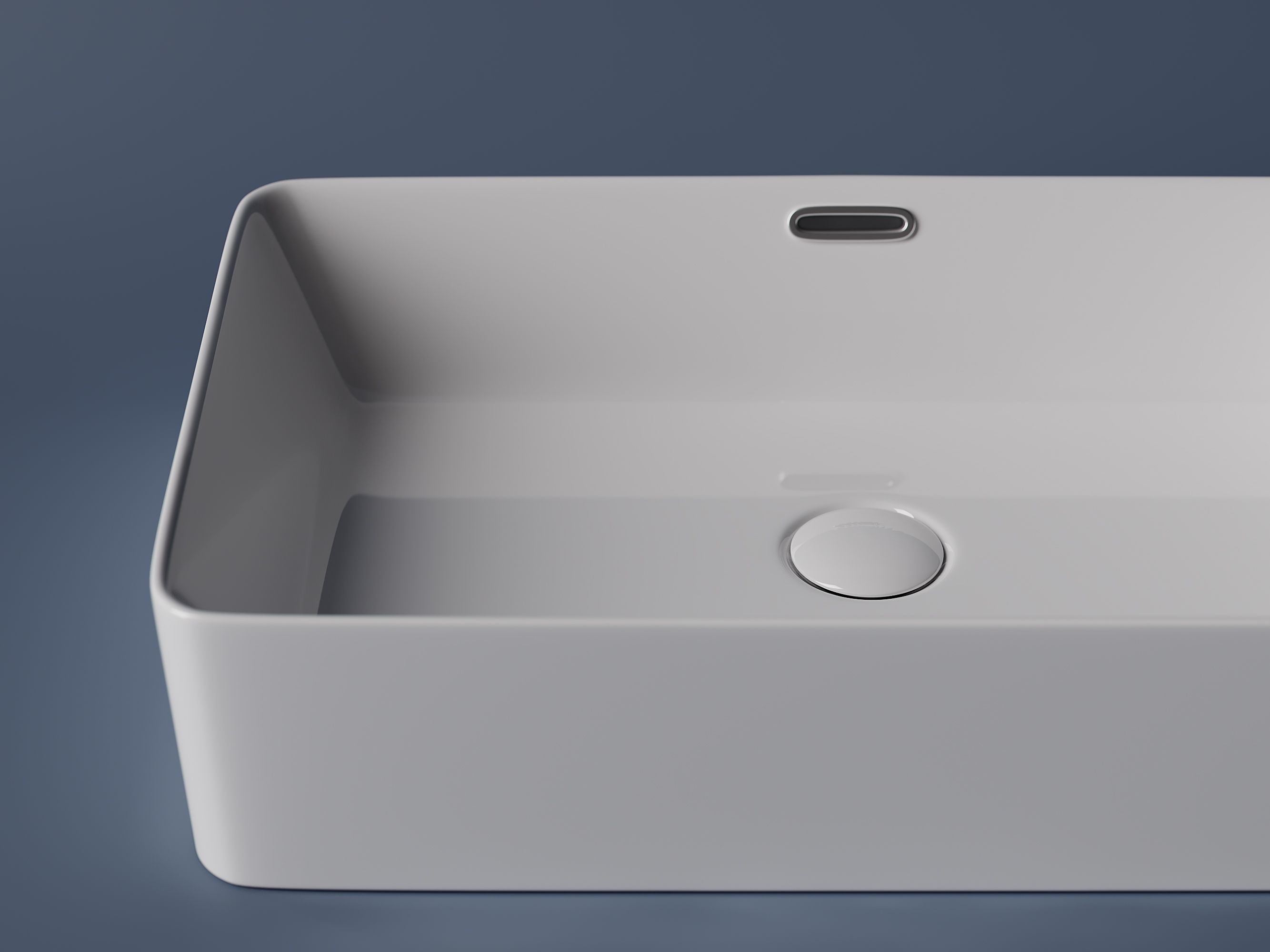 Умывальник чаша накладная прямоугольная со сливом переливом CN5025