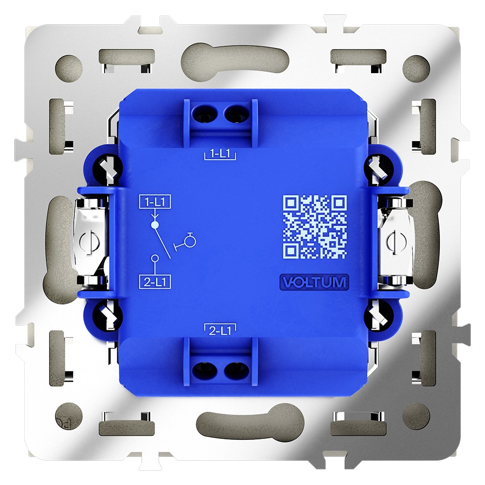Выключатель с самовозвратом встраиваемый VOLTUM S70 одноклавишный 10А, (шелк)