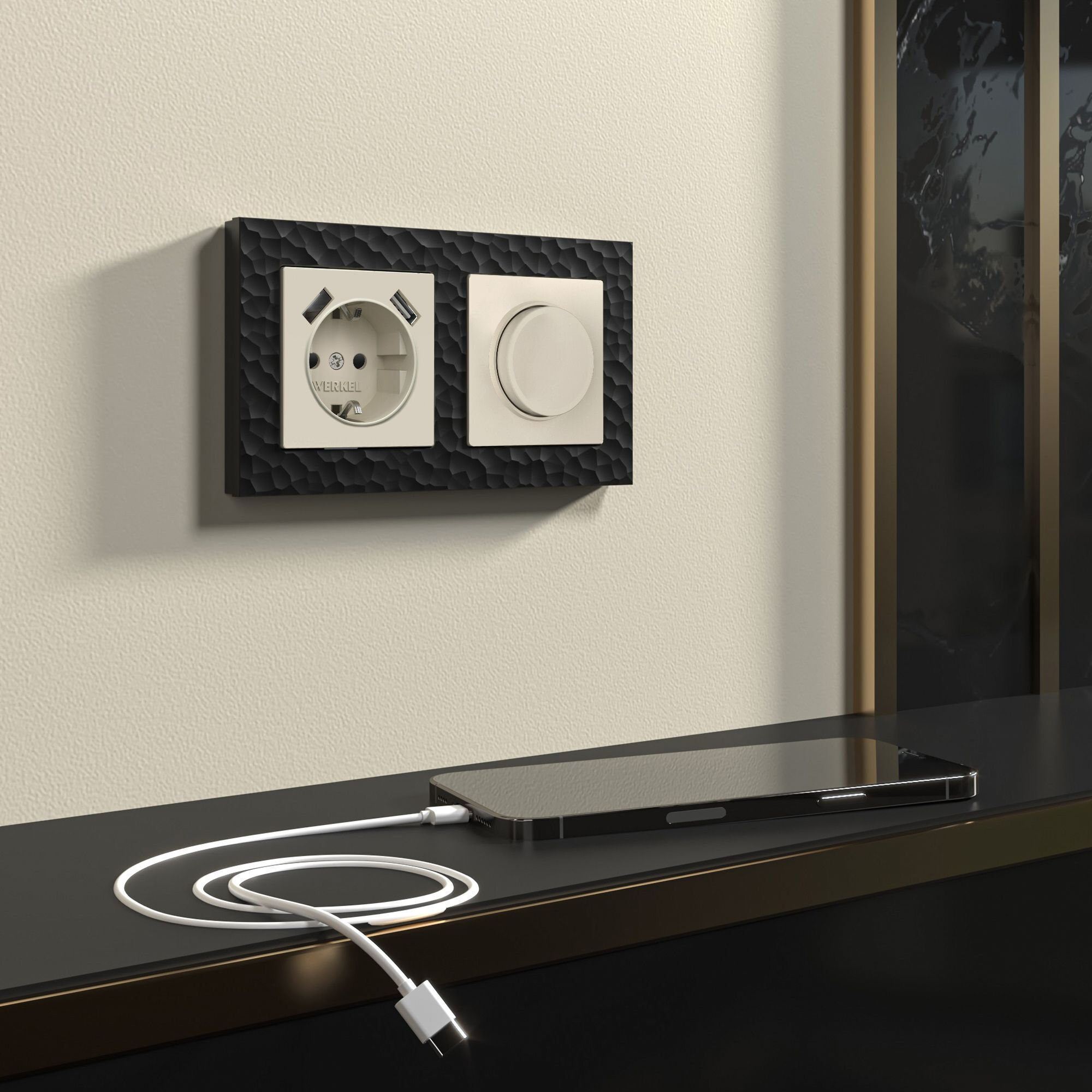 Диммер (айвори матовый) Werkel