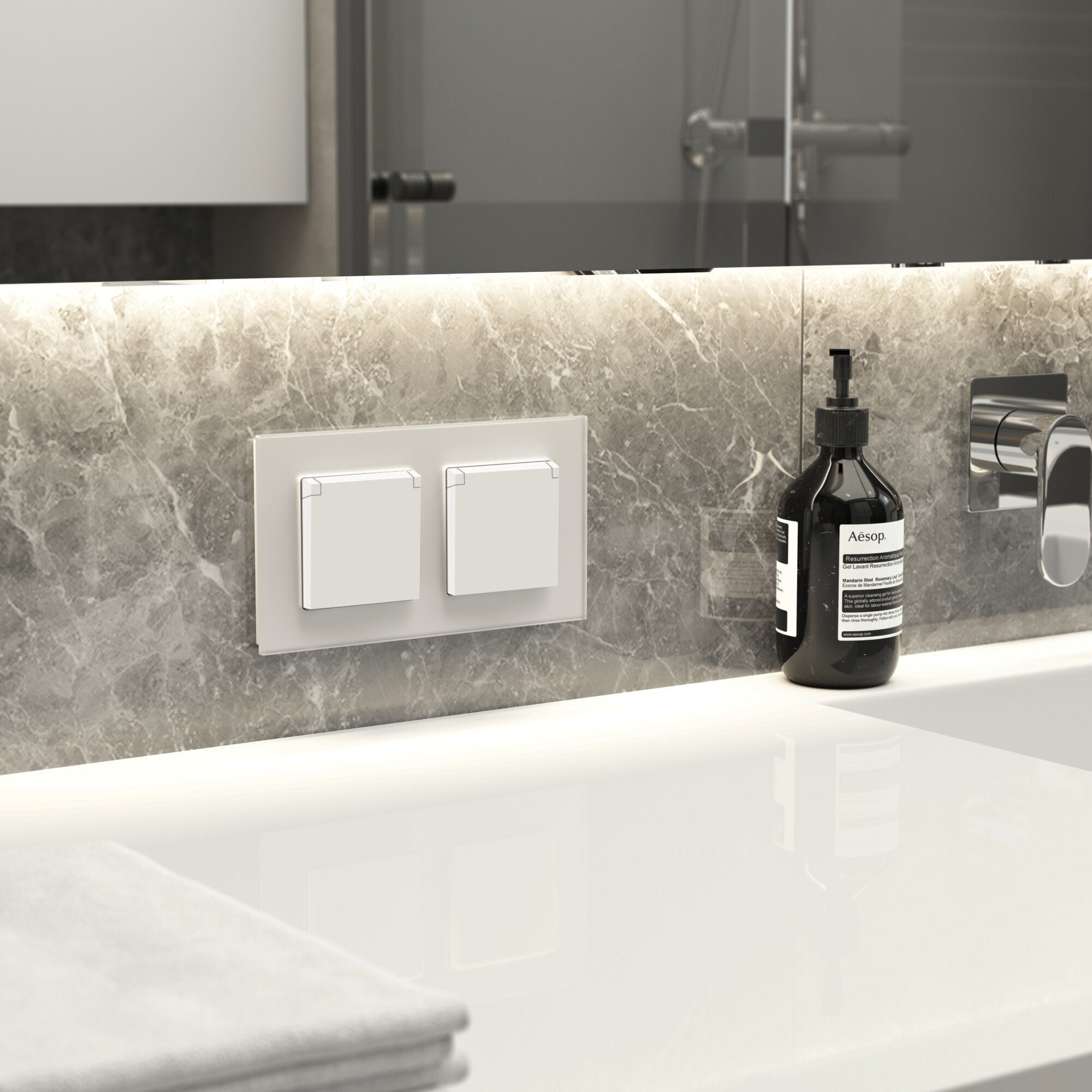 Рамка на 2 поста Senso (белый, стекло soft-touch) Werkel