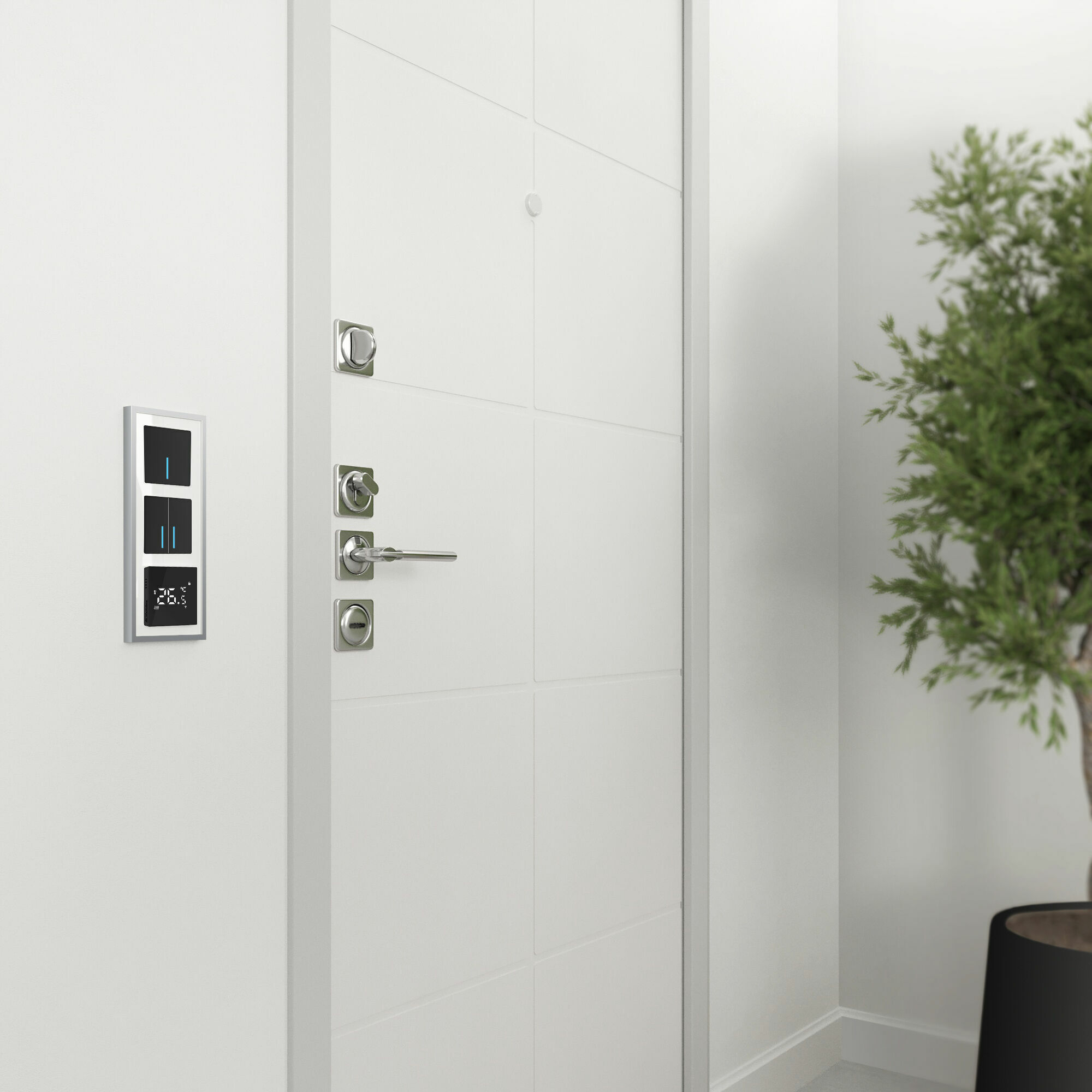 Рамка на 3 поста Baguette (белый/серебро) Werkel