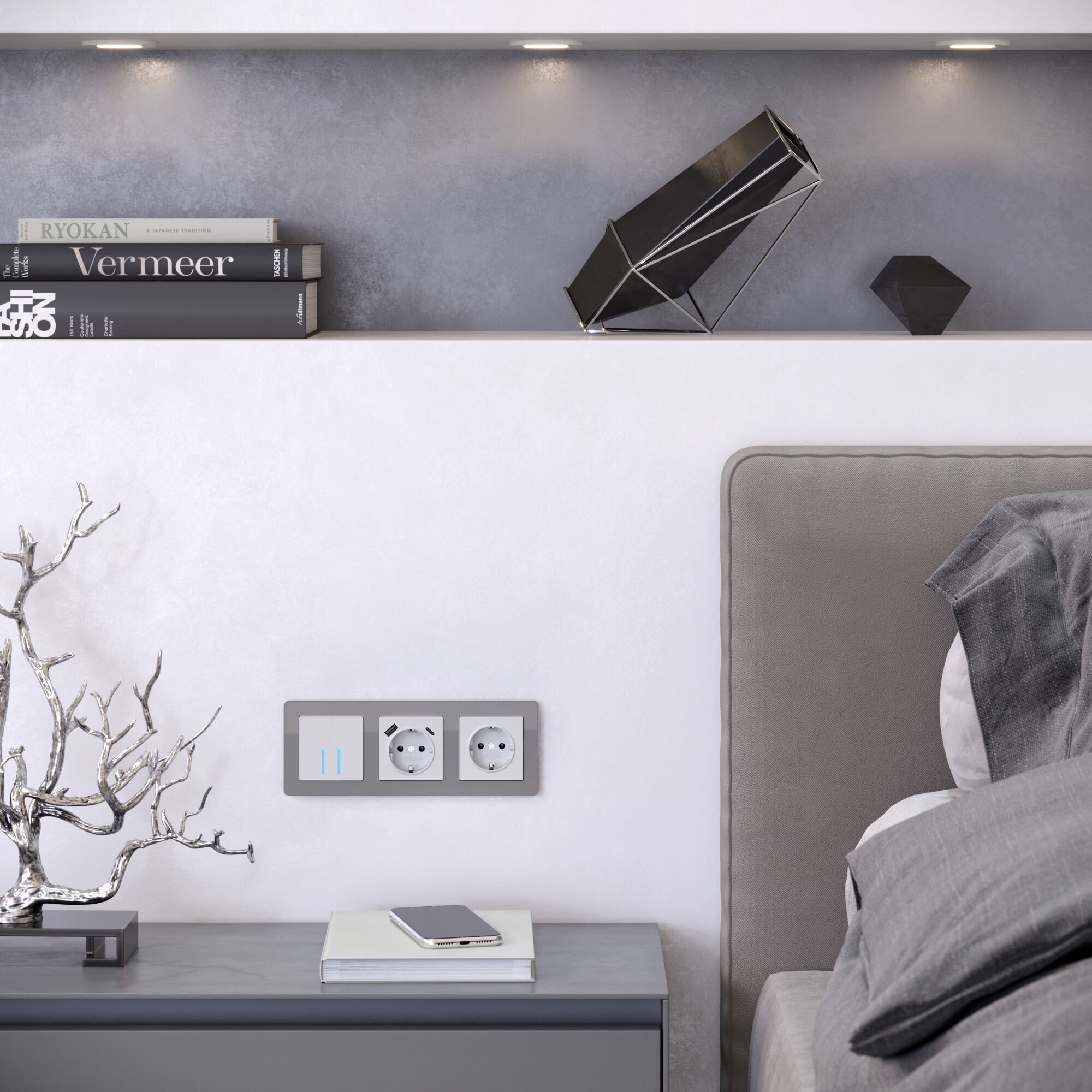 Рамка на 3 поста Acrylic графит Werkel