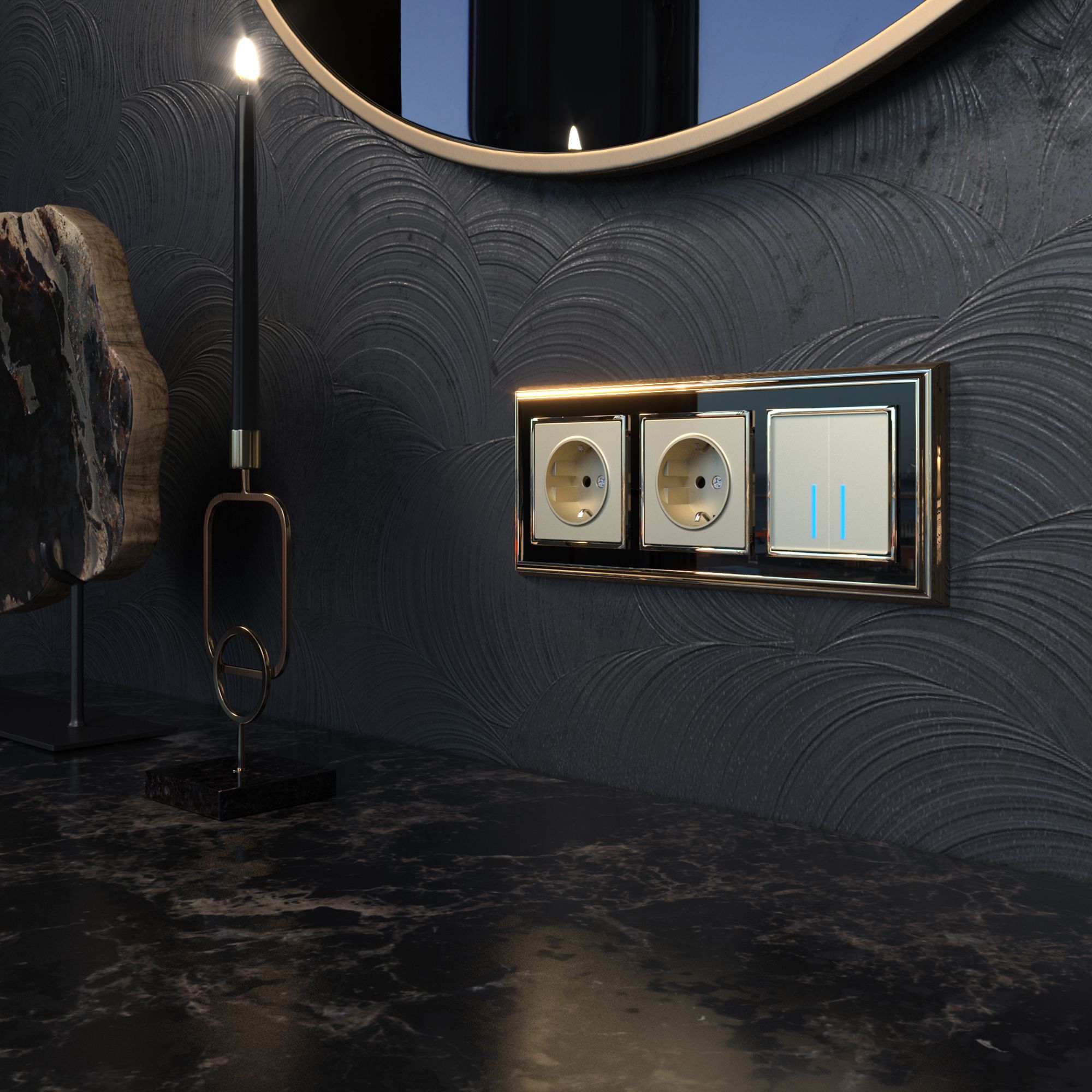 Розетка с заземлением (шампань) Werkel