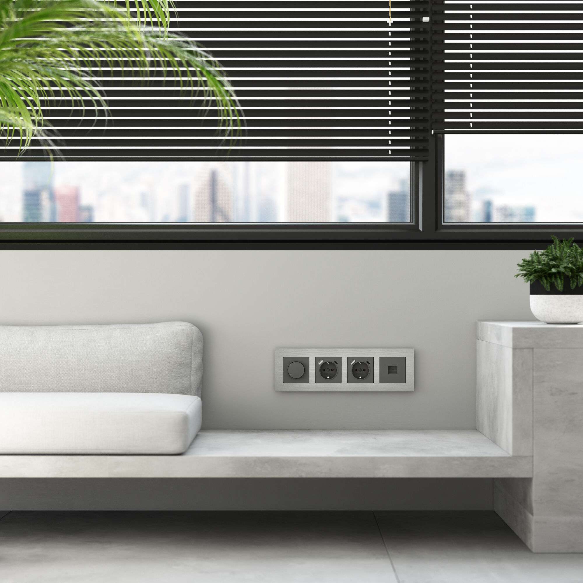 Рамка на 4 поста AluMax (алюминий) Werkel