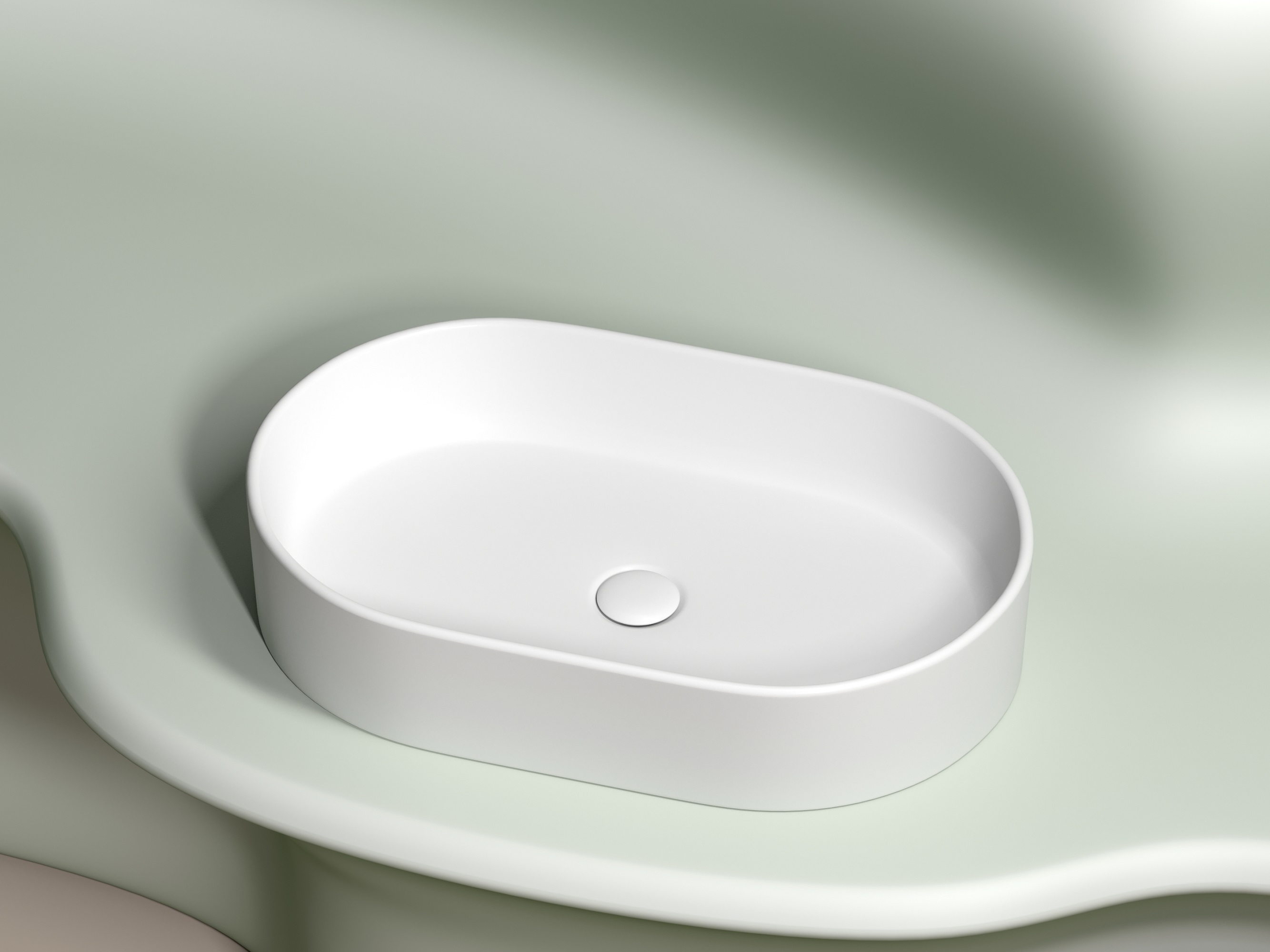 Умывальник чаша накладная овальная CN6048MW