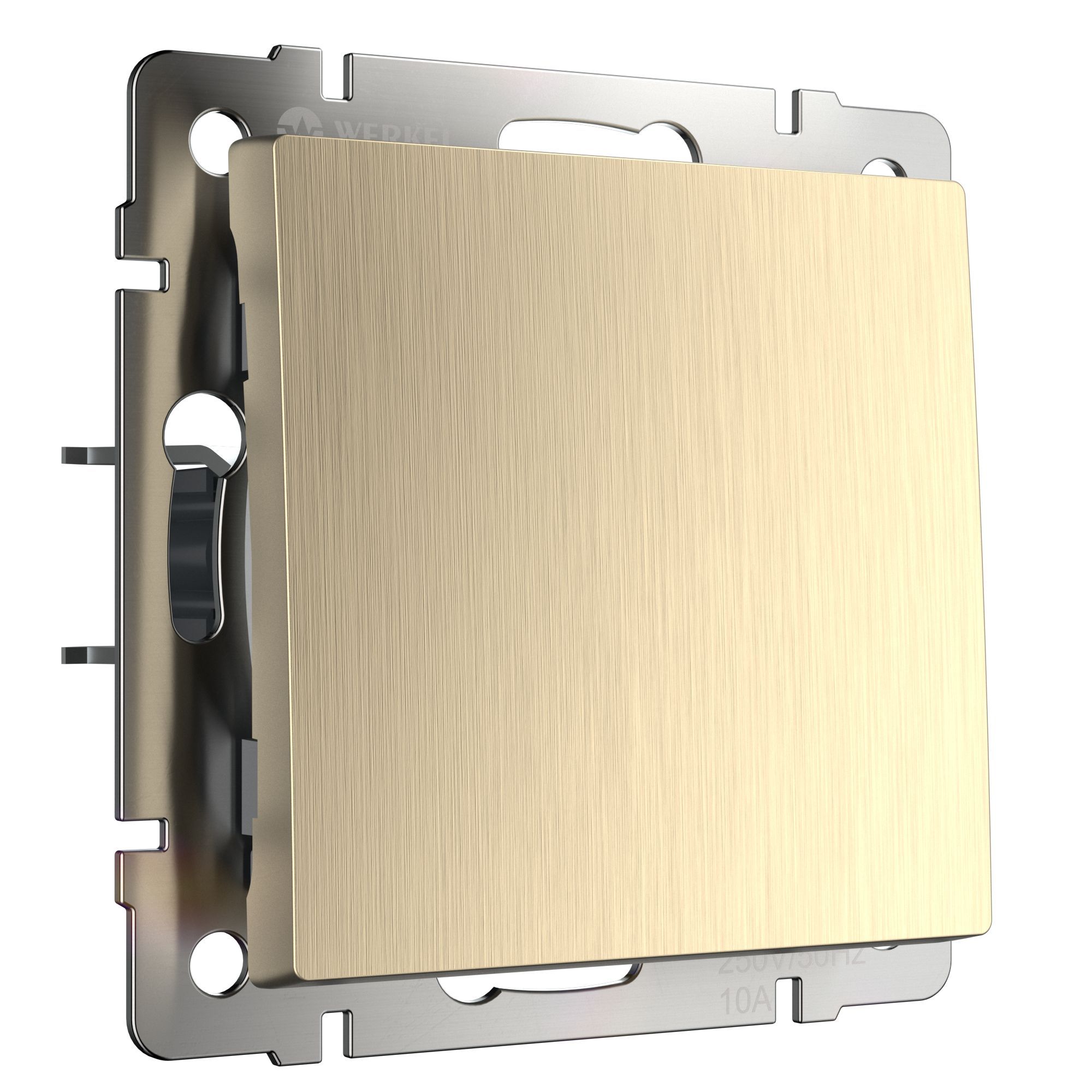 Выключатель одноклавишный проходной (шампань рифленый) Werkel