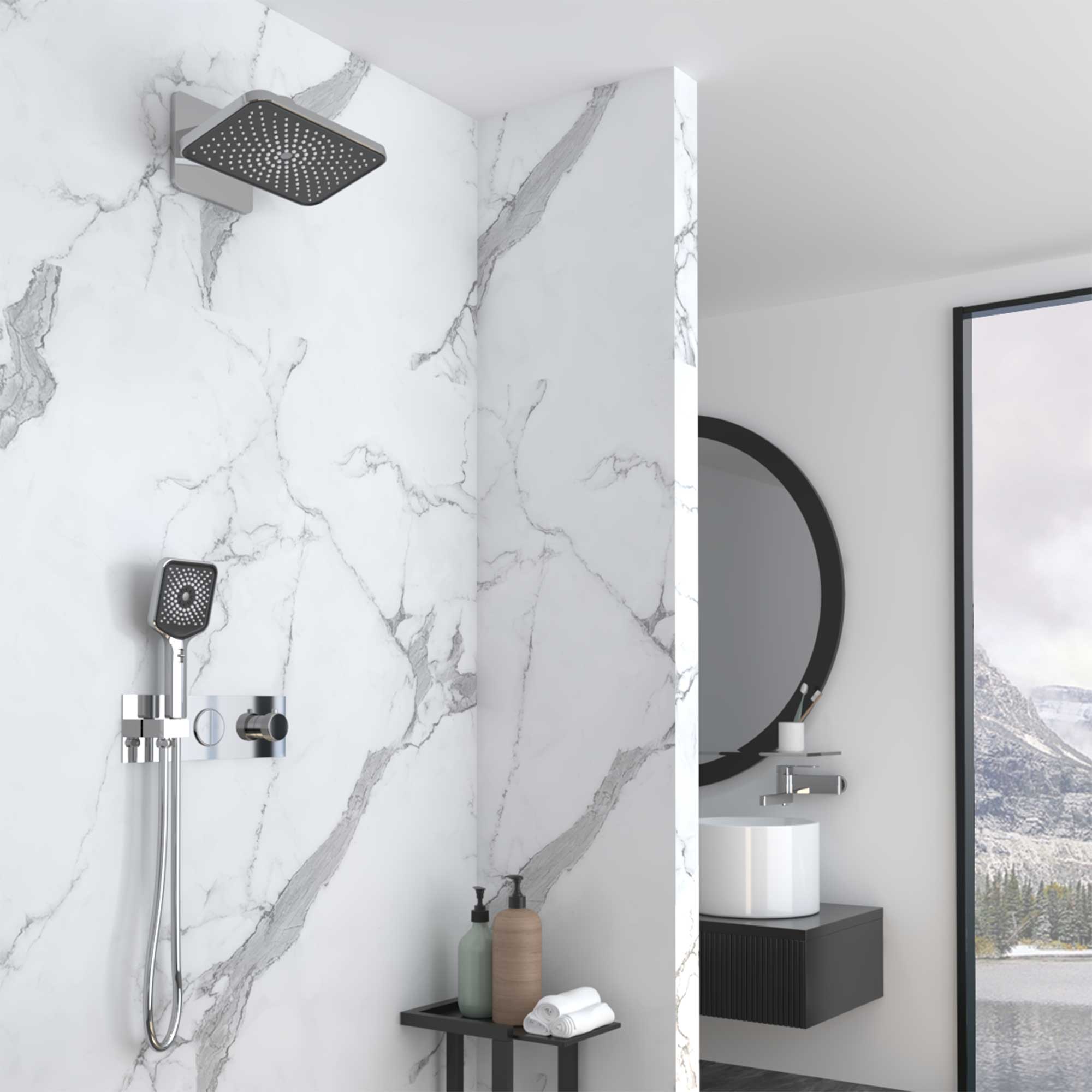 Душевая система Vincea VSFW-422TI4CH встраиваемая в стену цвет хром