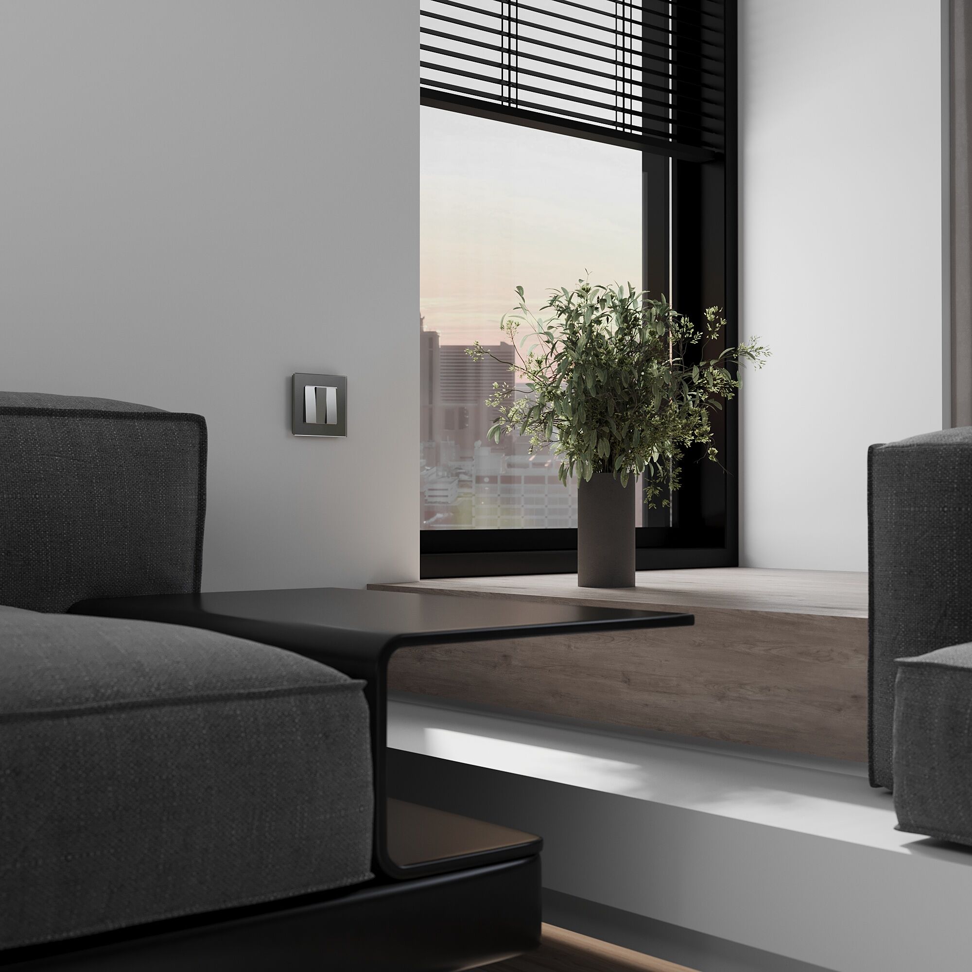 Выключатель трехклавишный (серебряный матовый) Werkel