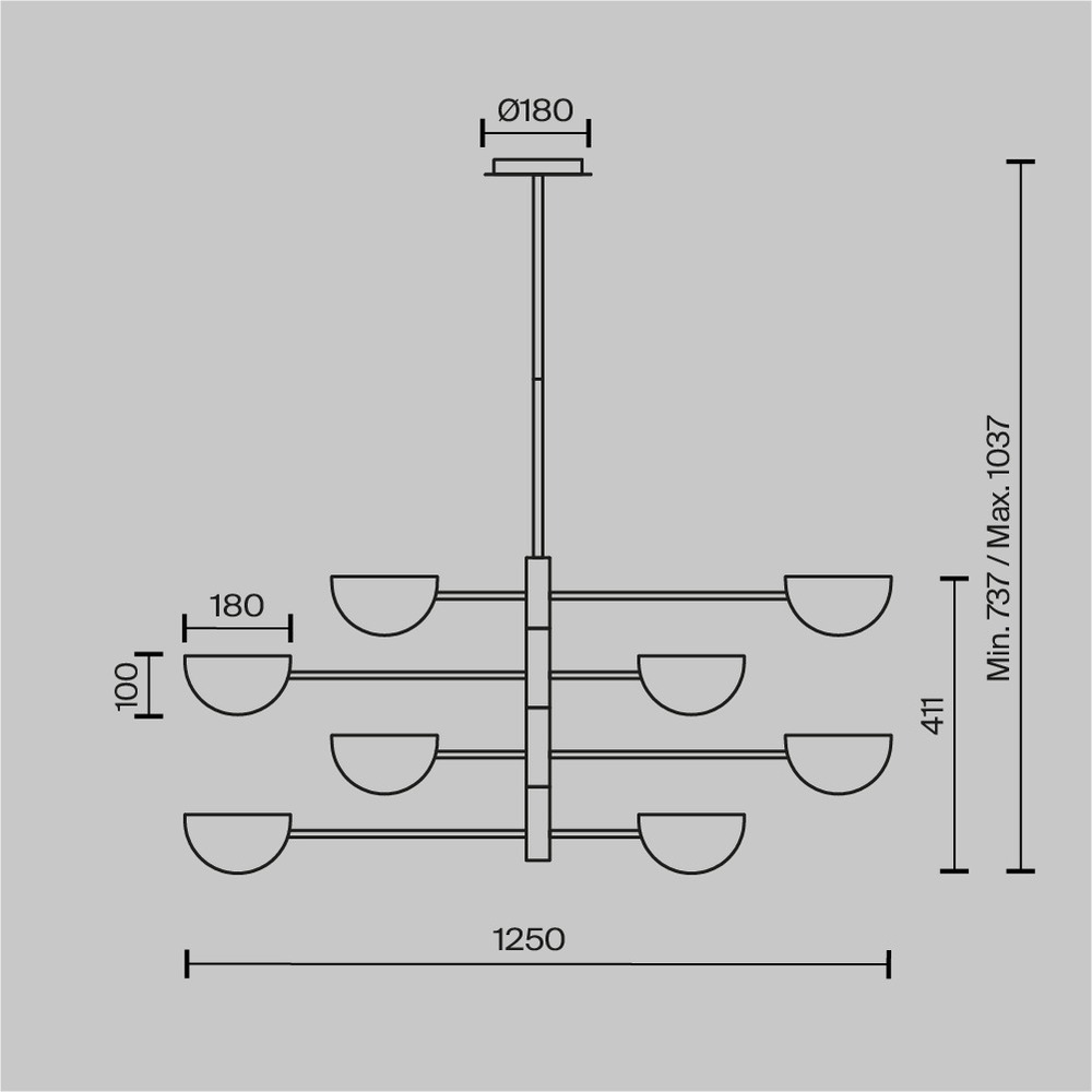 Люстра Maytoni Mollis MOD126PL-08B