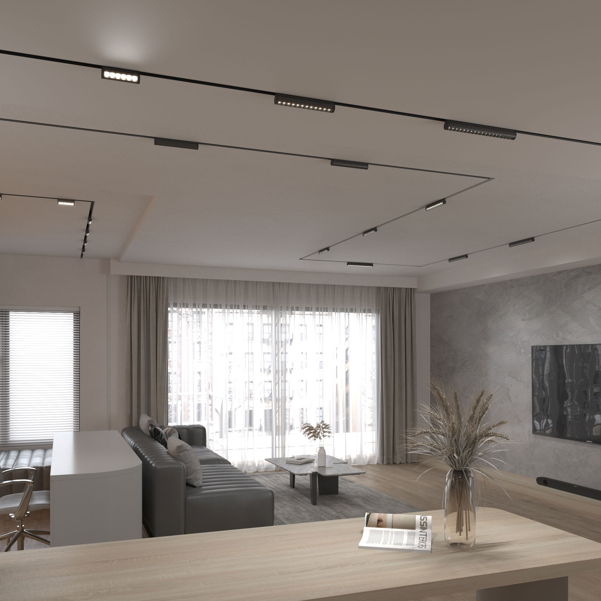 Slim Magnetic Трековый поворотный светильник 6W 4200K Alter чёрный