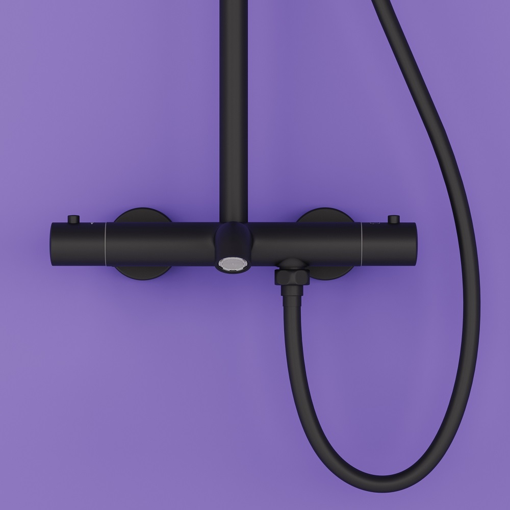 Душевая стойка Sancos Game с термостатом черный SC3001MB