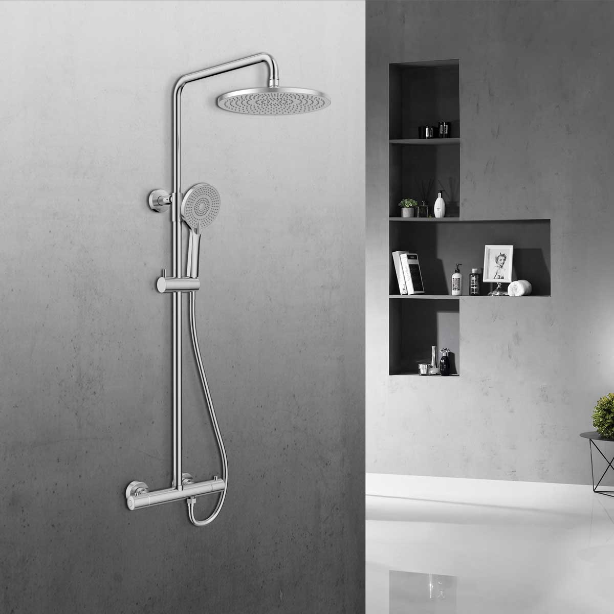 Душевая стойка Vincea Esse VSFS-1E0TCH настенная цвет хром