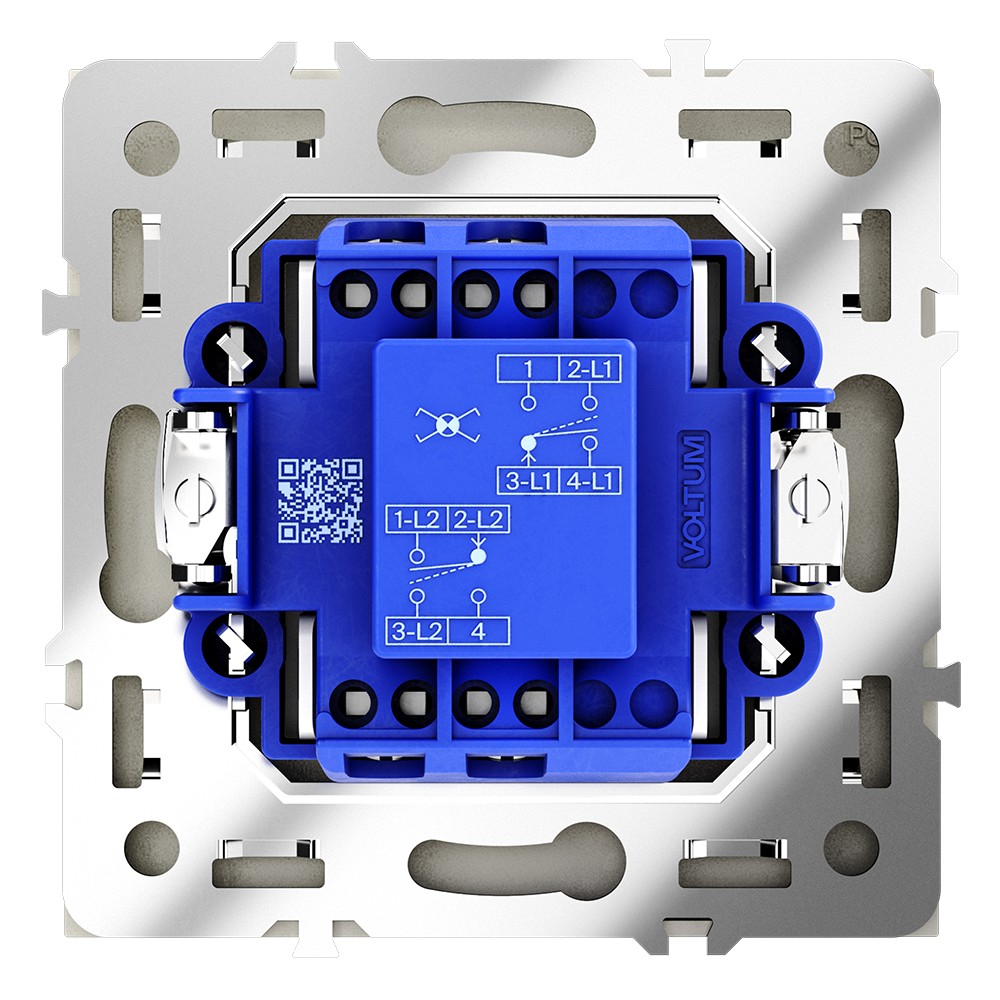 Перекрестный переключатель встраиваемый VOLTUM S70 одноклавишный 10А, (шелк)