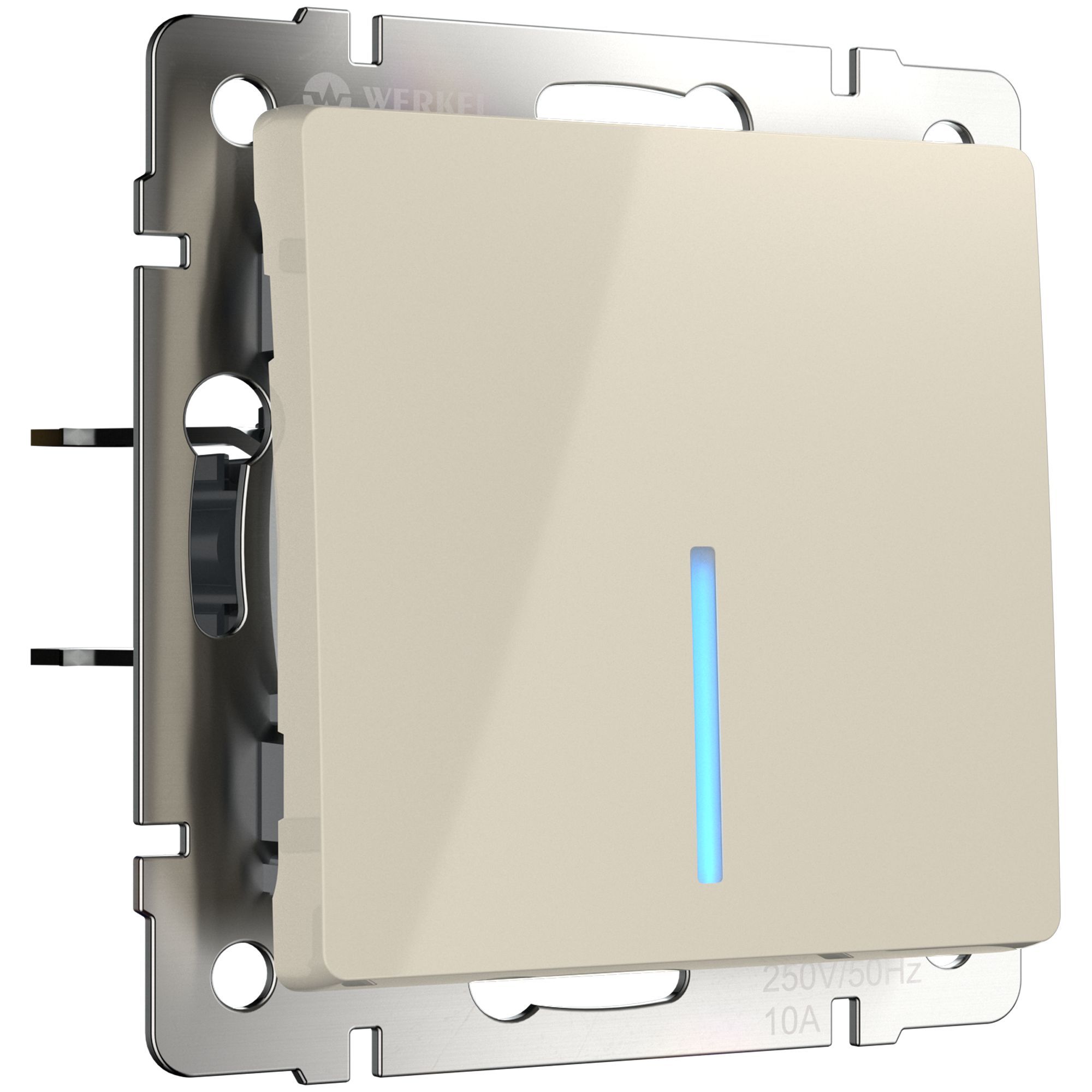 Выключатель одноклавишный с подсветкой (слоновая кость) Werkel