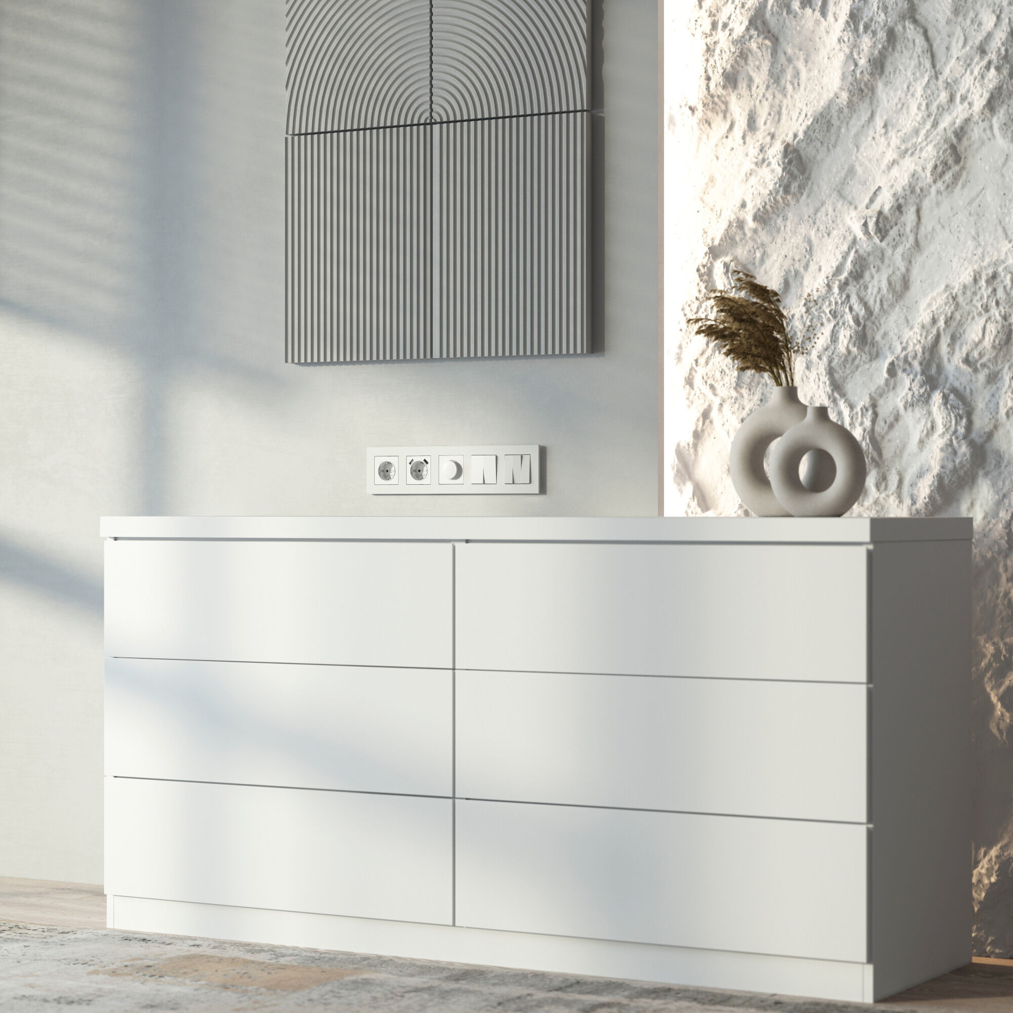 Рамка на 5 постов Slab (белый софт) Werkel