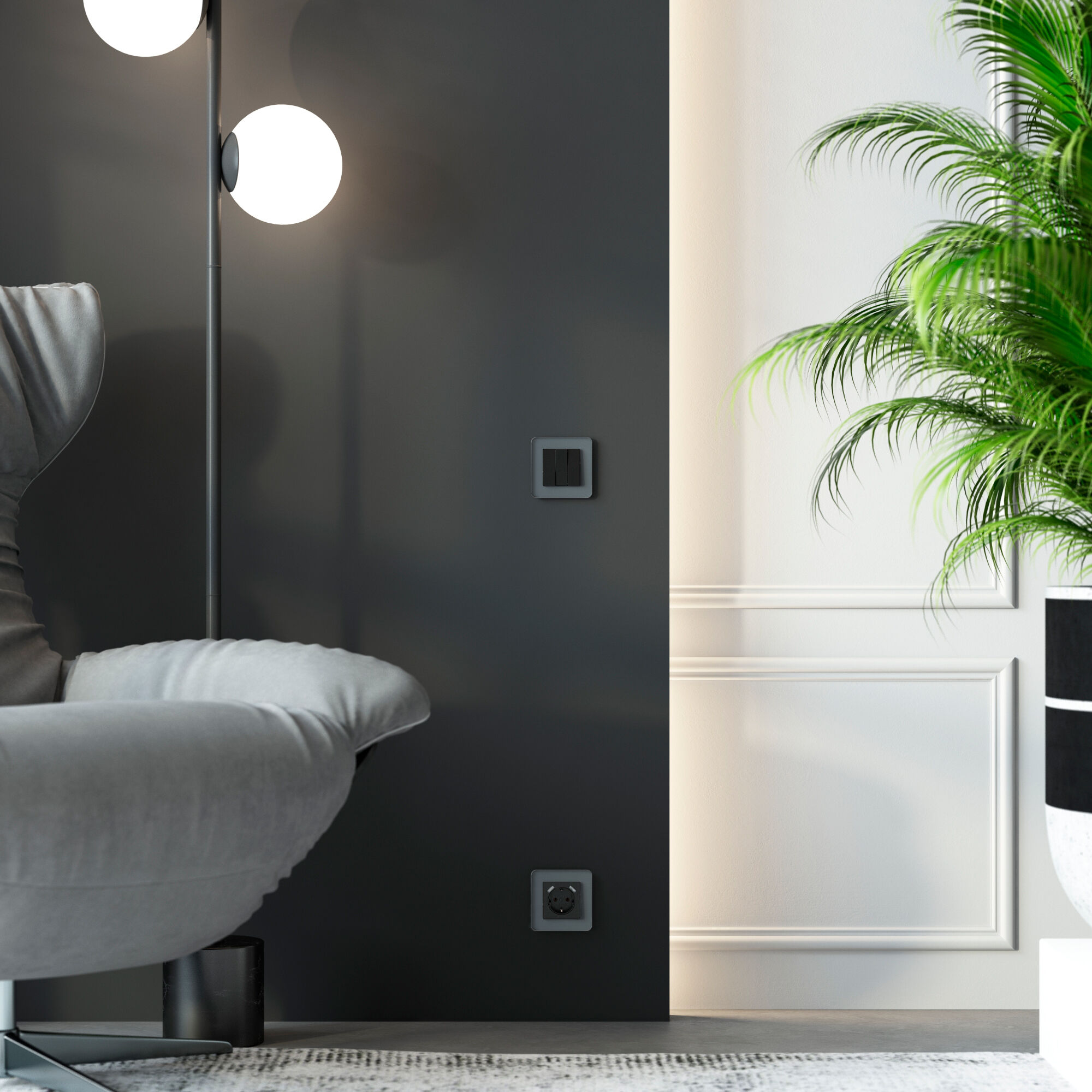 Рамка из стекла на 1 пост Elite графит Werkel