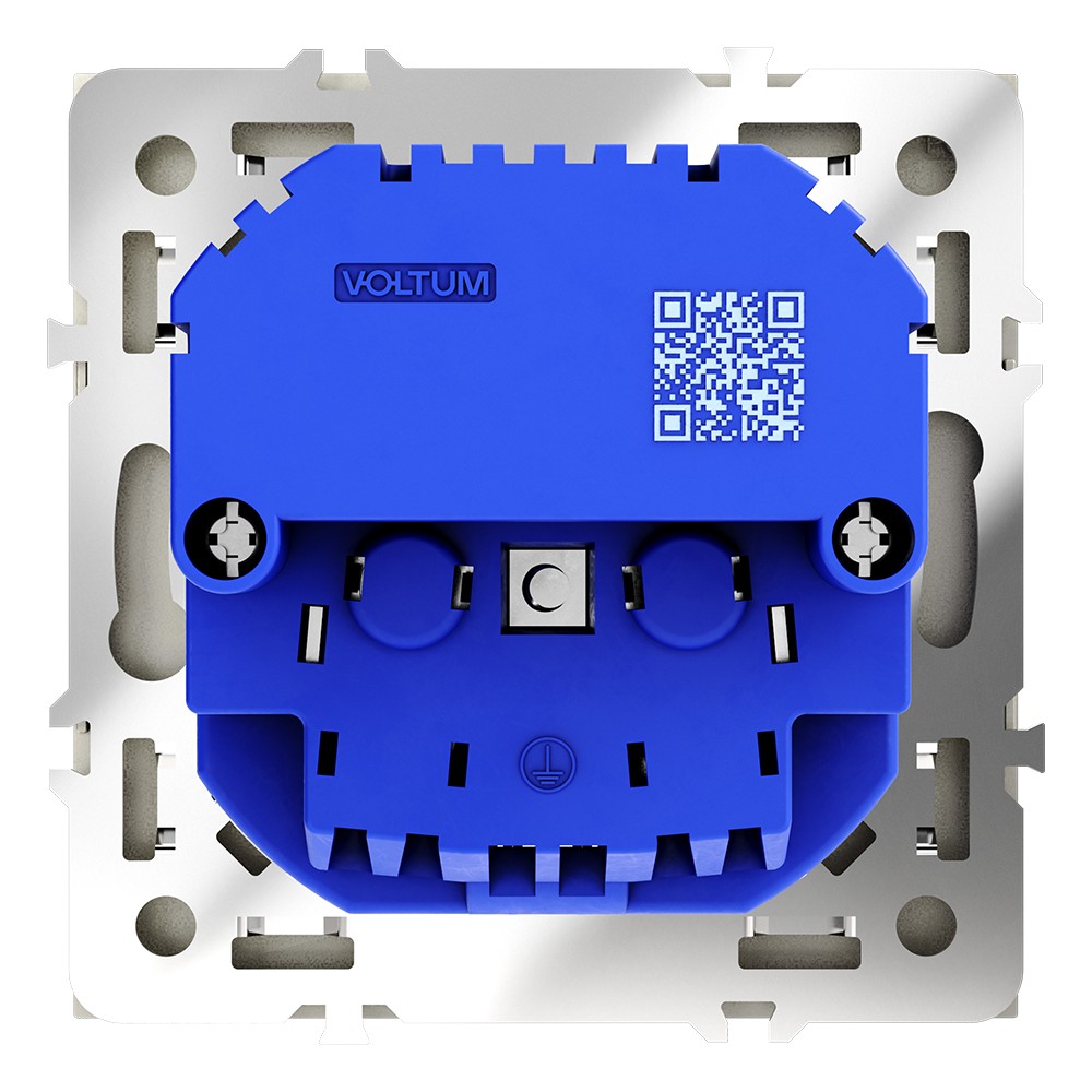 Розетка встраиваемая VOLTUM S70 с заземлением и защитными шторками, 16А, с USB, A+A, (шелк)