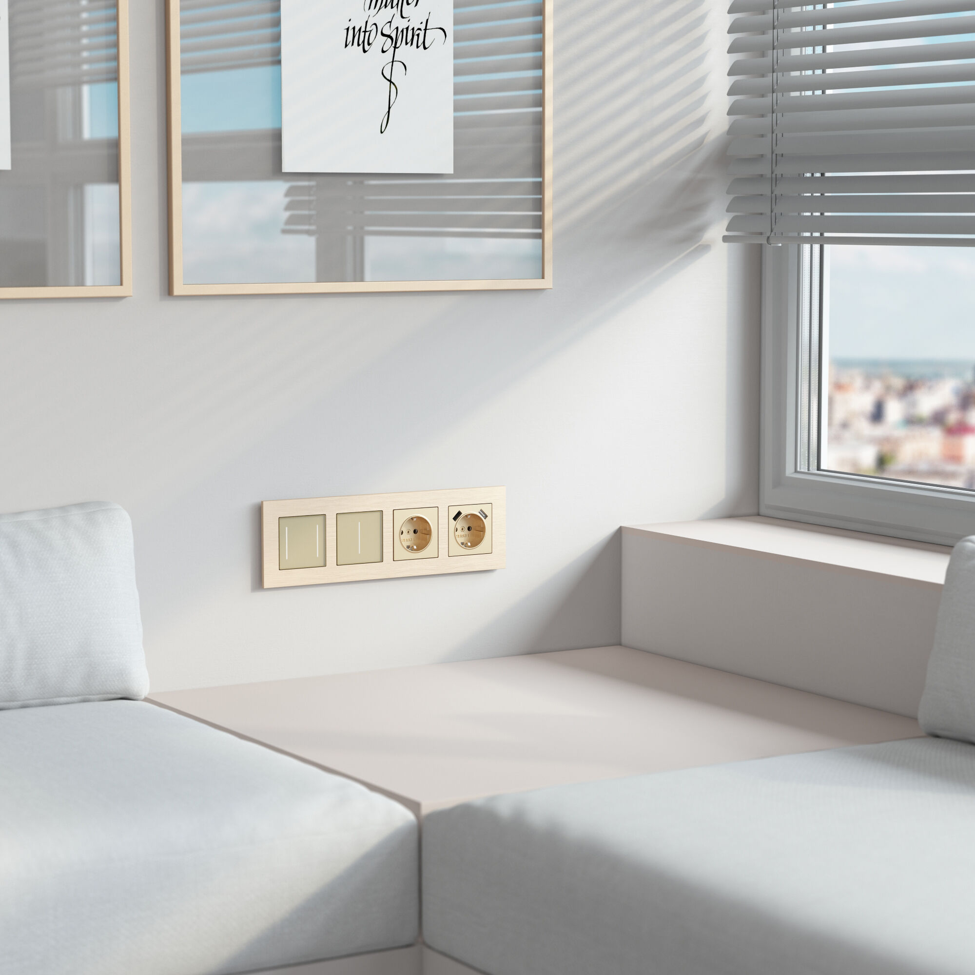 Рамка на 4 поста AluMax (шампань) Werkel