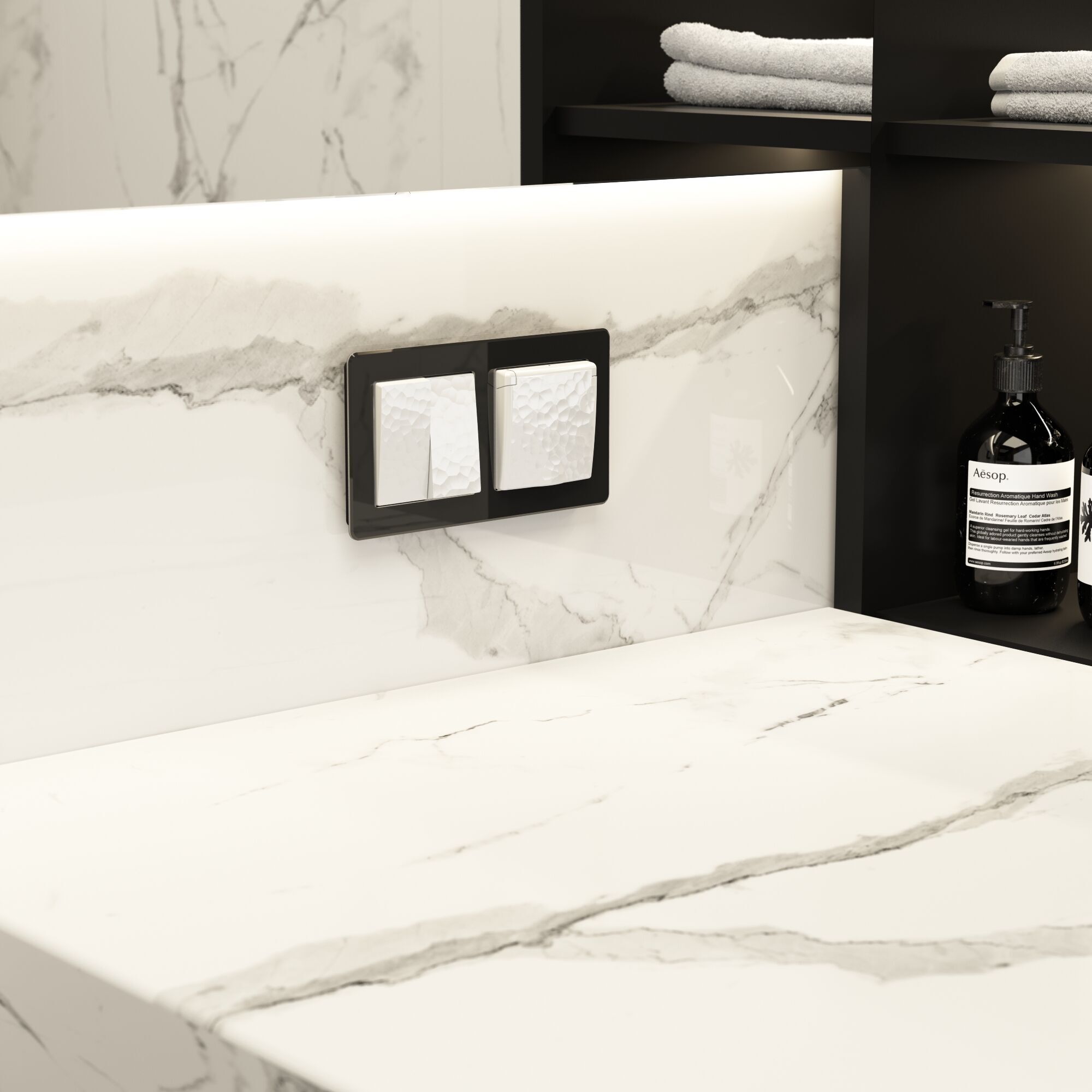 Выключатель двухклавишный (белый) Werkel