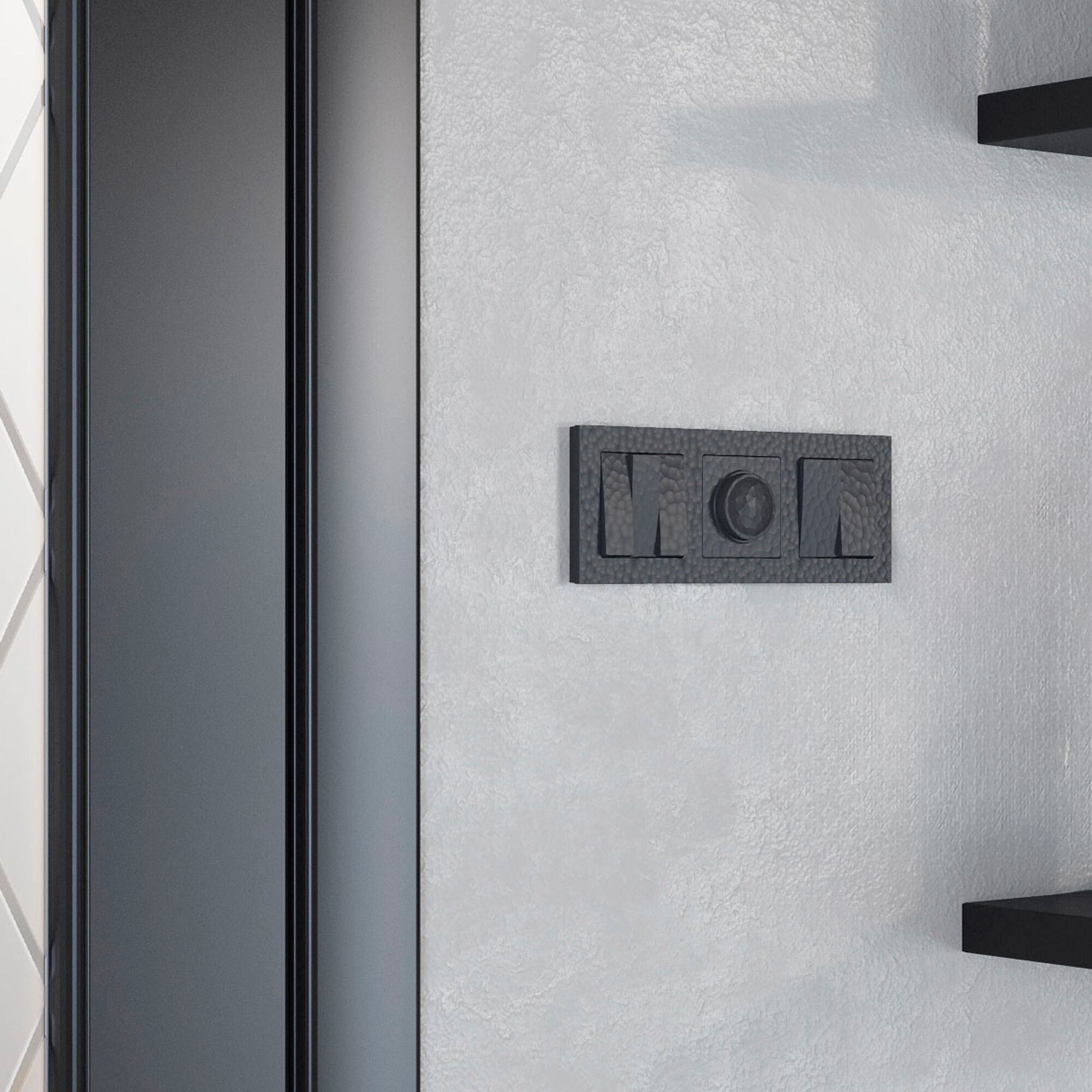 Рамка на 3 поста Hammer (черный) Werkel