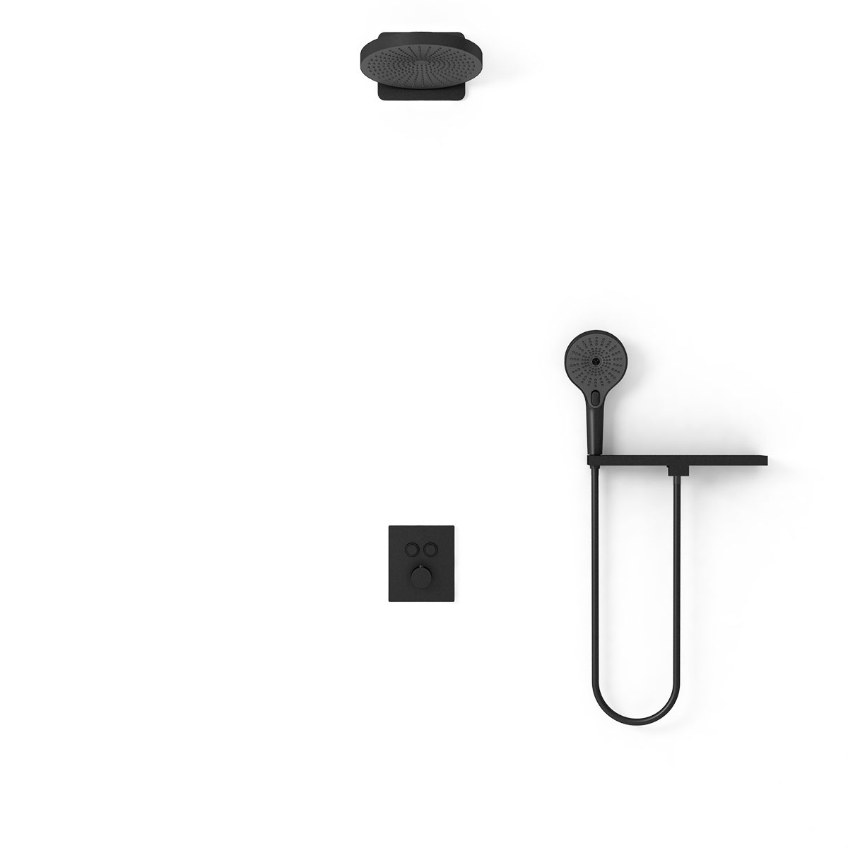 Душевая система Vincea VSFW-3I21T1RMB встраиваемая в стену цвет черный матовый