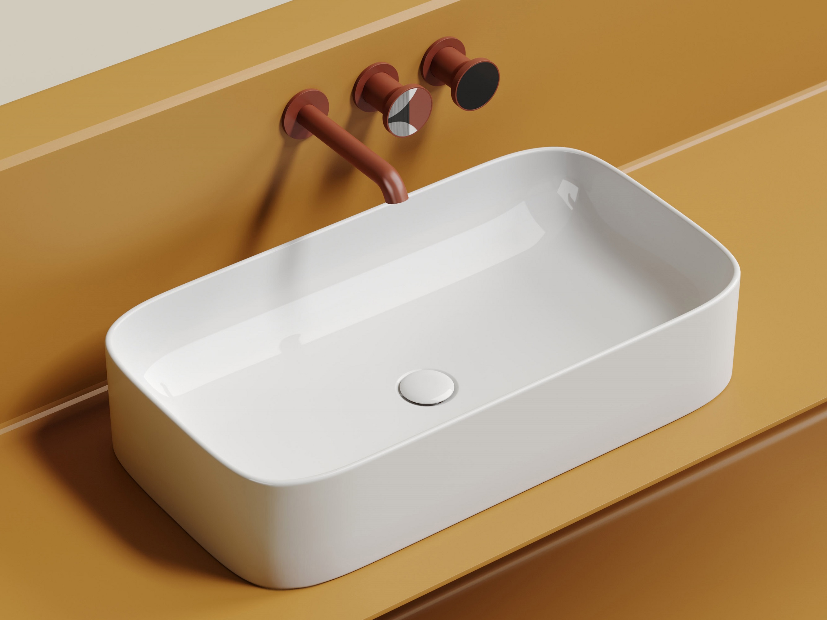 Умывальник чаша накладная прямоугольная CN6054