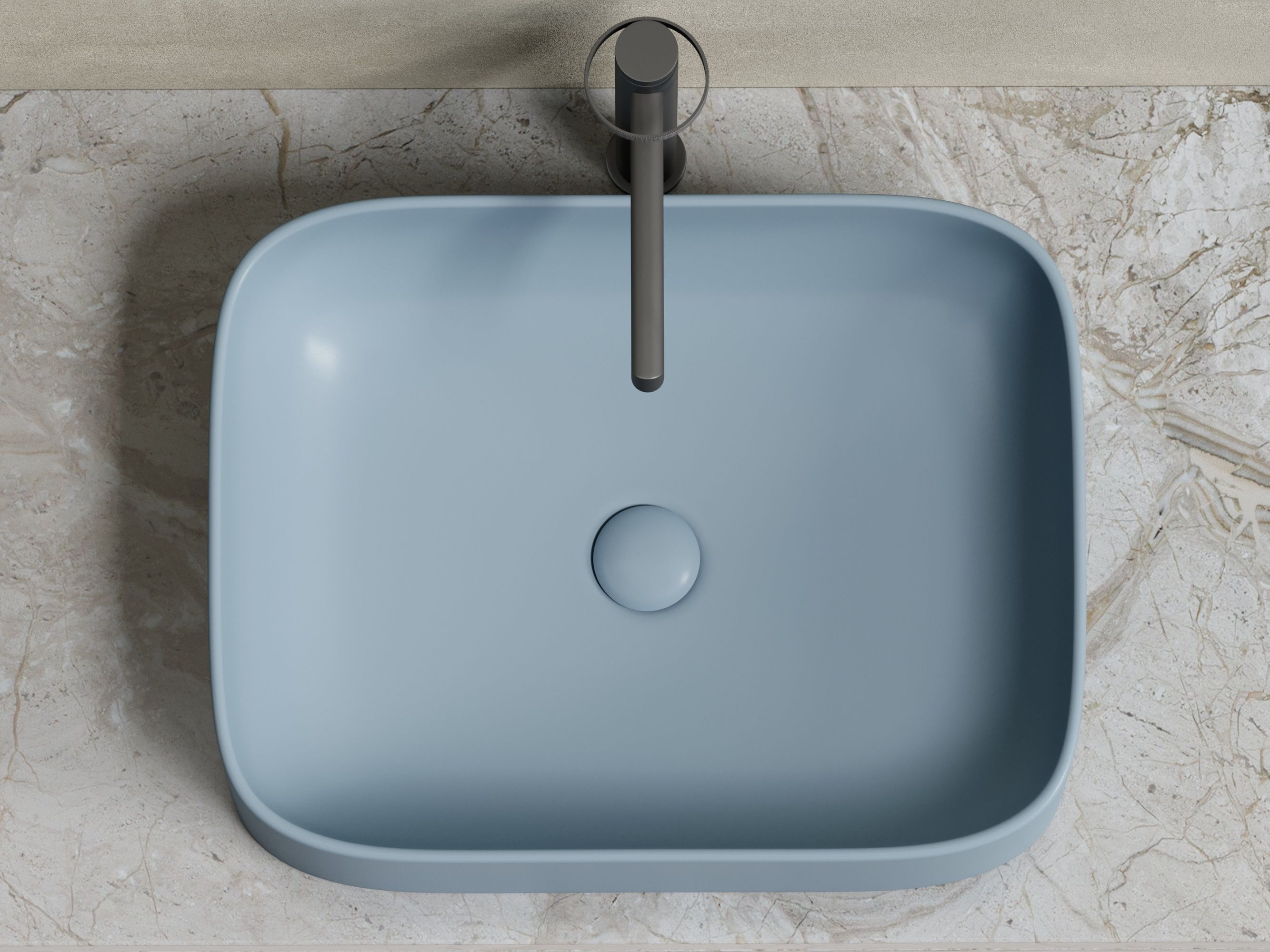 Умывальник чаша накладная прямоугольная CN6052MHL