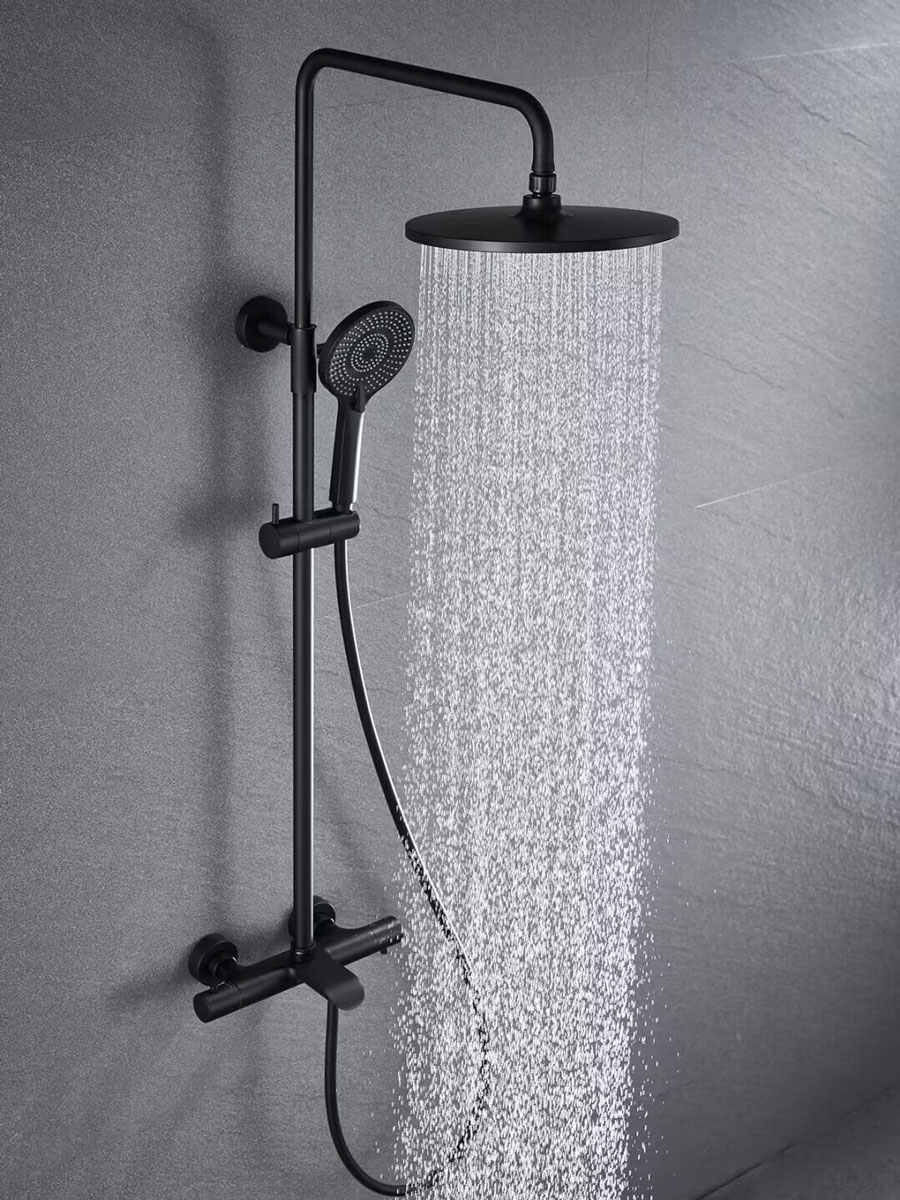 Душевая стойка Vincea Esse VSFS-1E1TMB настенная цвет черный