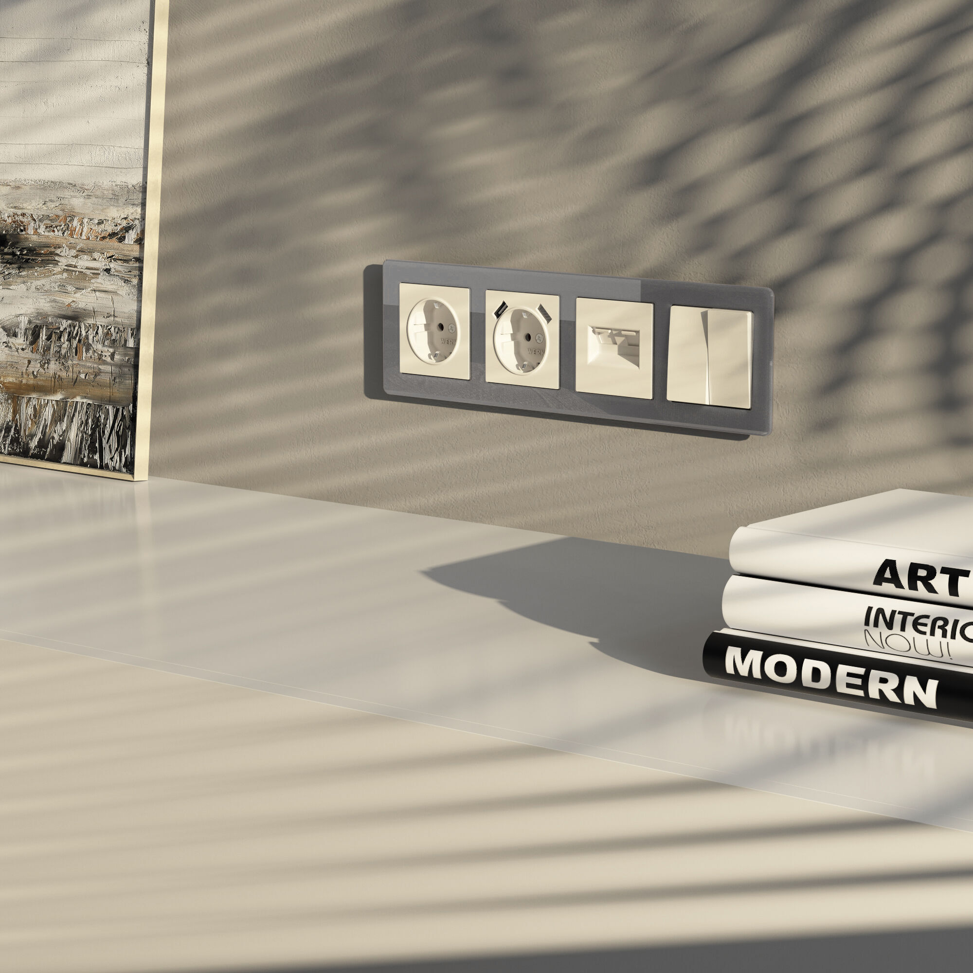 Рамка на 4 поста Acrylic (графит) Werkel